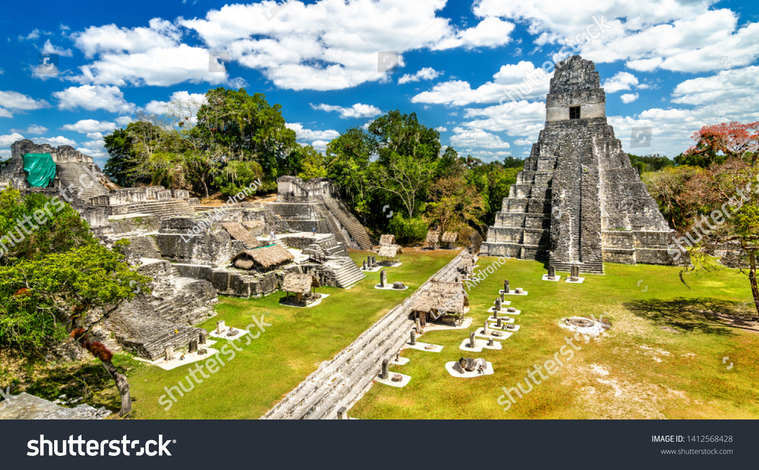 Temple of the Great Jaguar at Tikal. UNESCO world heritage in Guatemala #1412568428