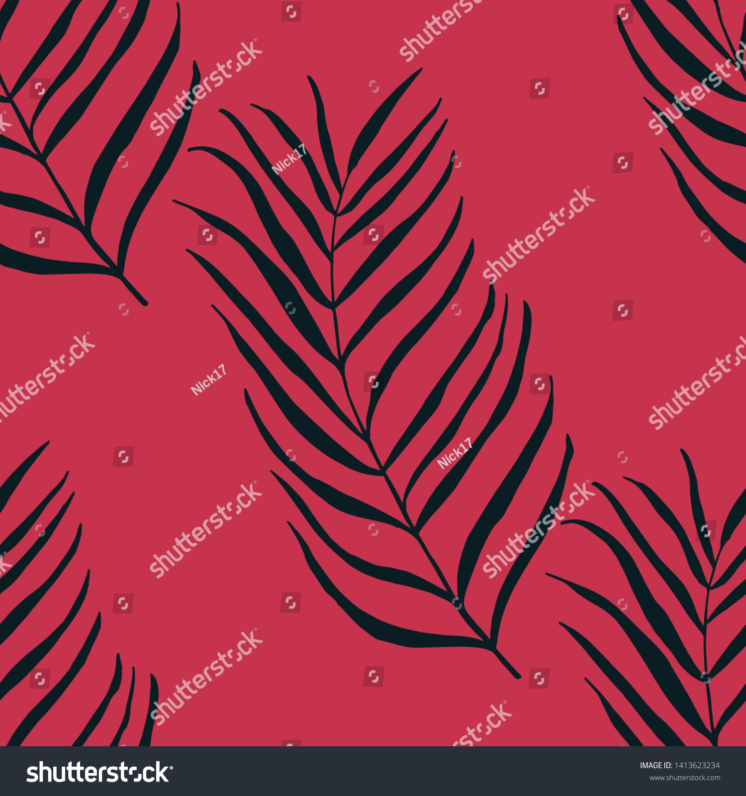 palm leaves seamless floral tropical pattern - Royalty Free Stock ...