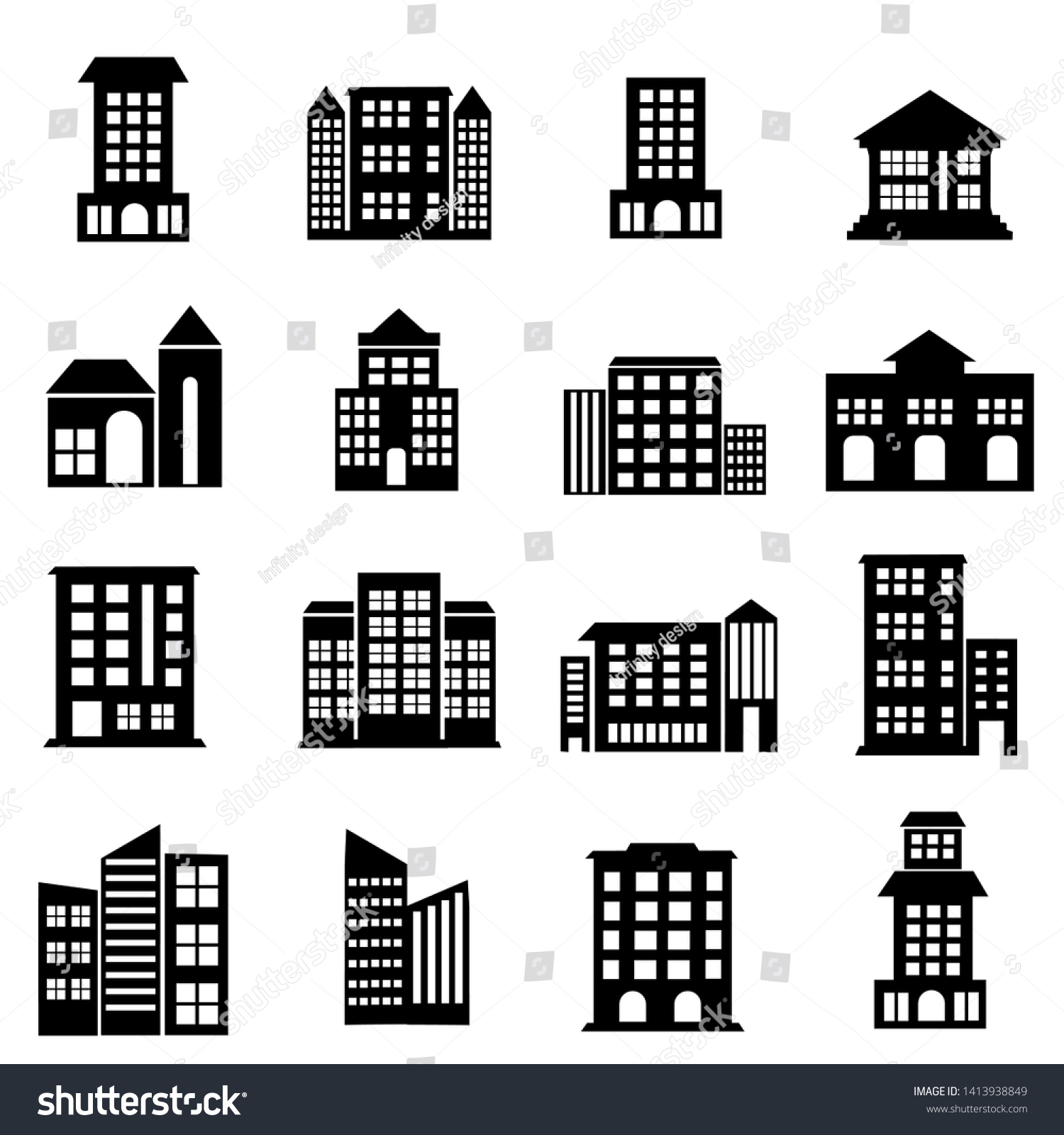 Set of public Building icon, goverment and - Royalty Free Stock Vector ...