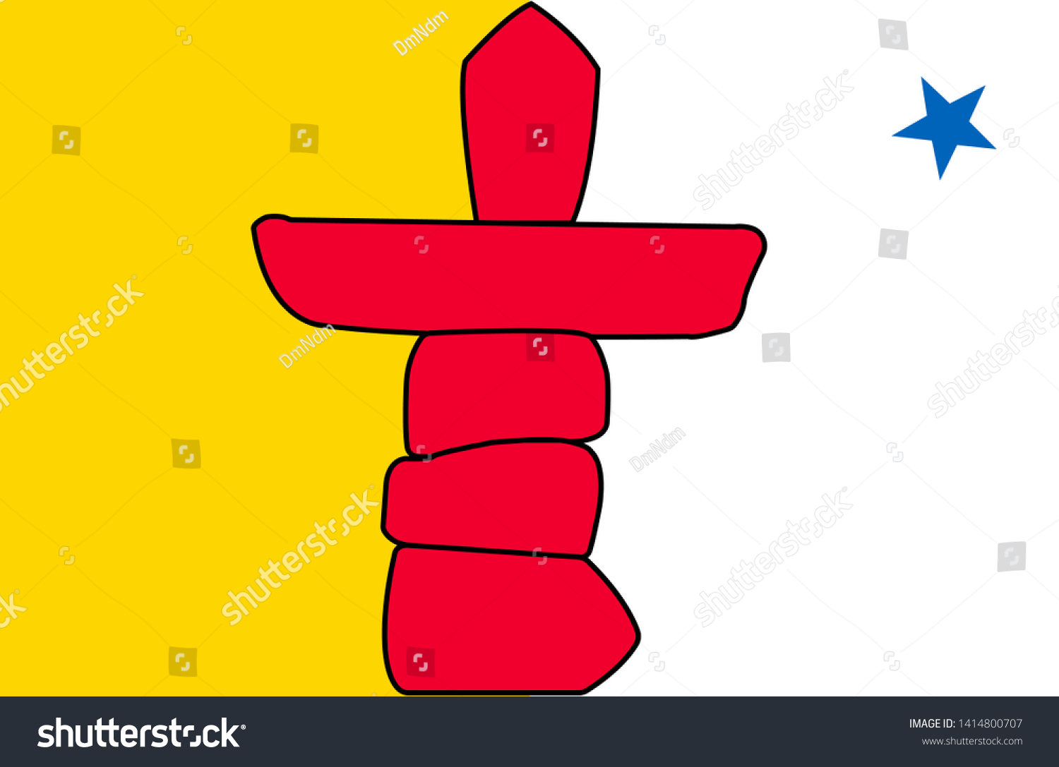 Flag of Nunavut, Canada. Nunavut is the newest, - Royalty Free Stock ...