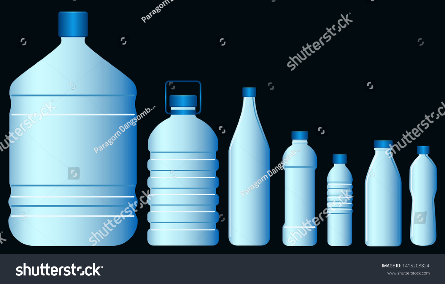 Set of plastic bottle graphic vector #1415208824