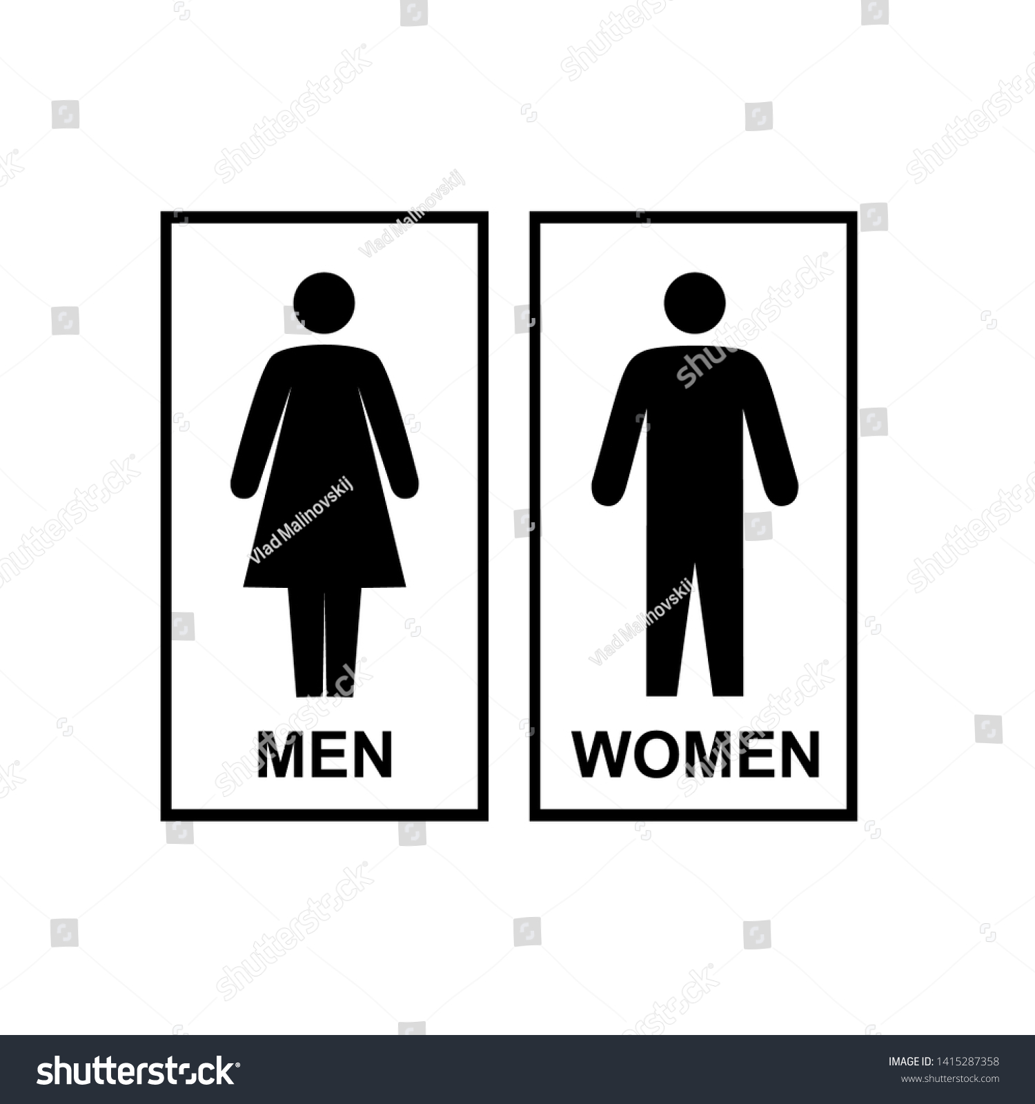 Wc Symbol, Toilet Icon Men, Toilet Icon Women - Royalty Free Stock 