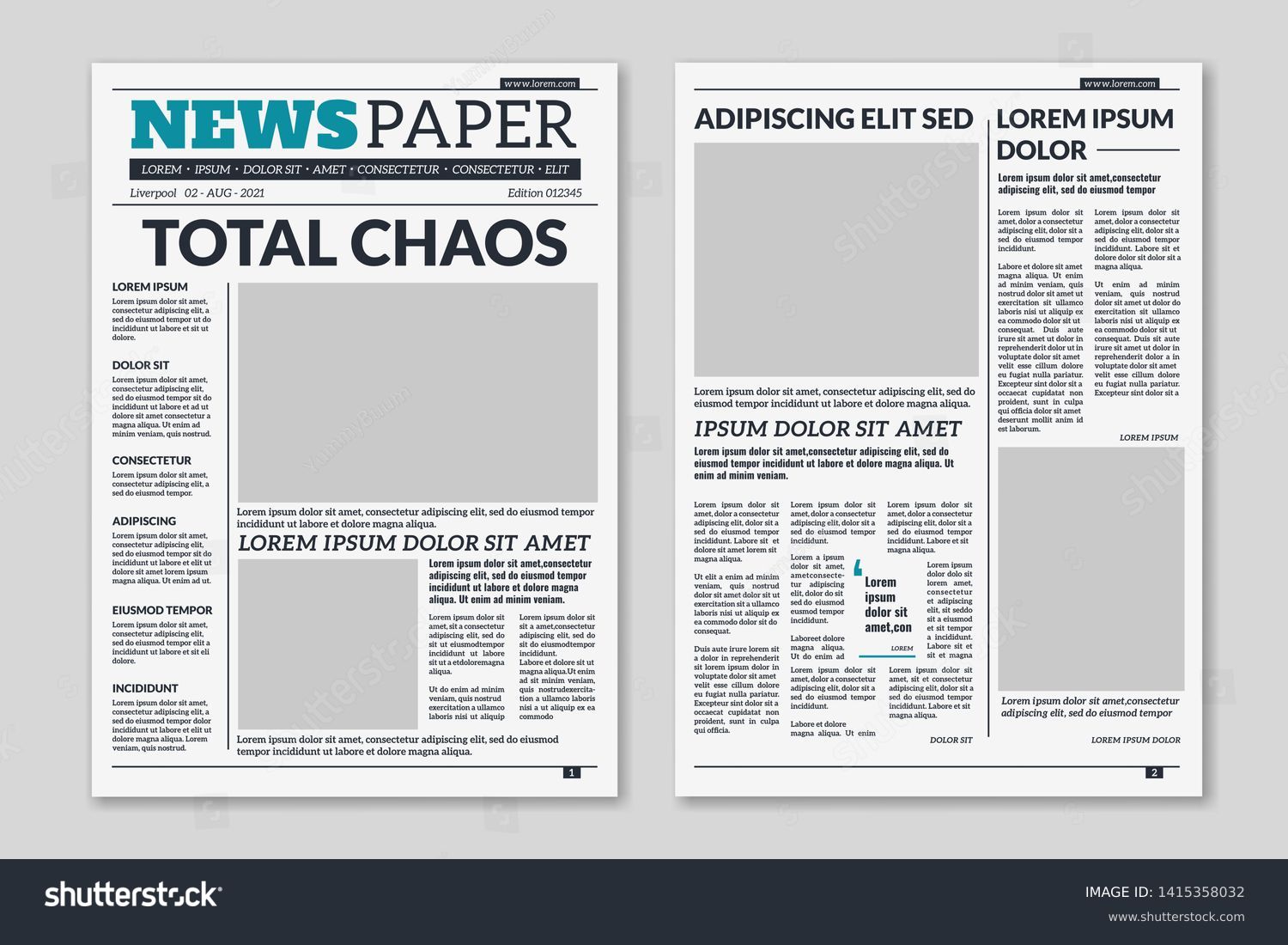 Newspaper template. Column articles newsprint - Royalty Free Stock ...