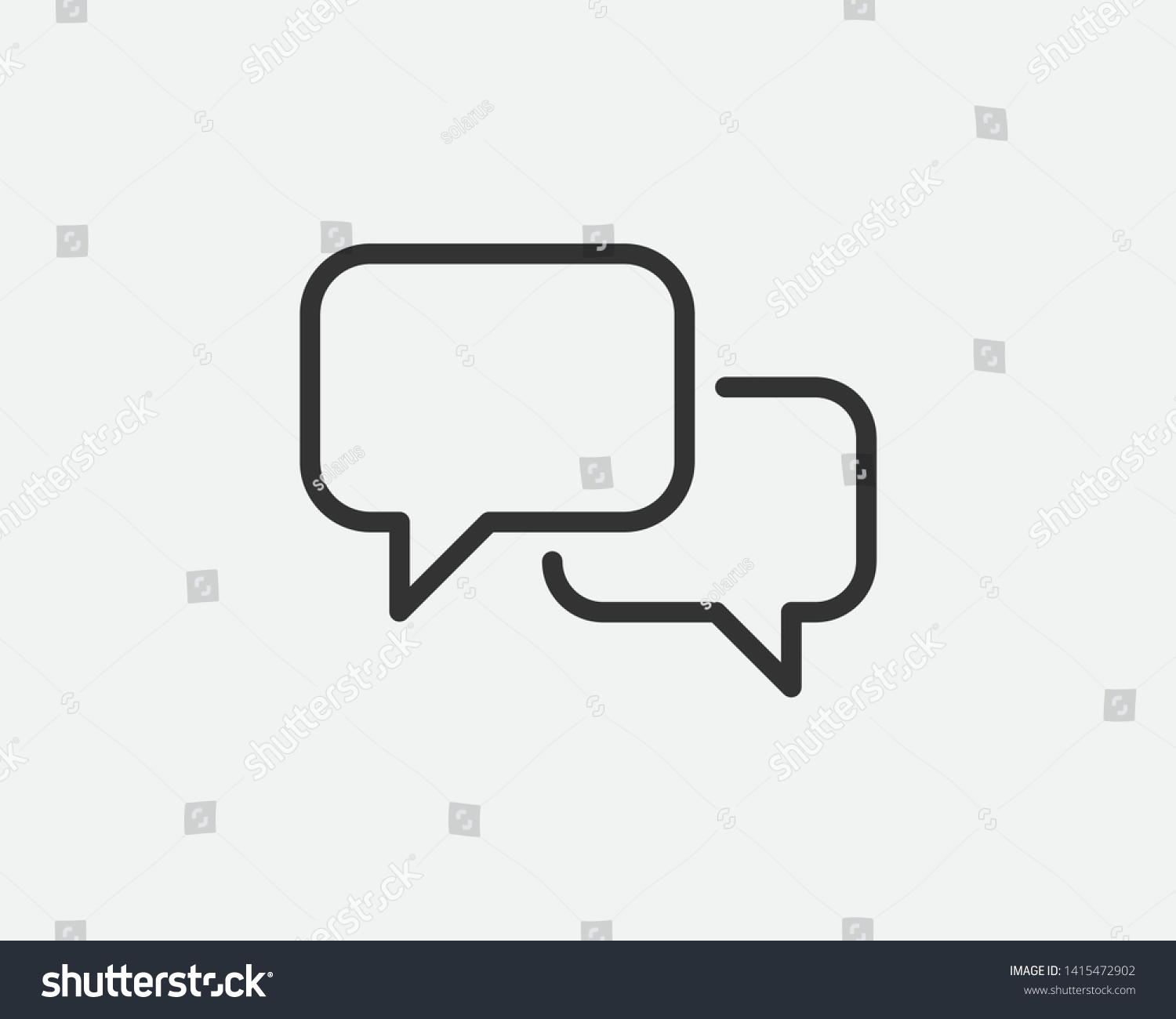 Talk bubble speech icon. Blank empty bubbles vector design elements. Chat on line symbol template. Dialogue balloon sticker silhouette.  #1415472902