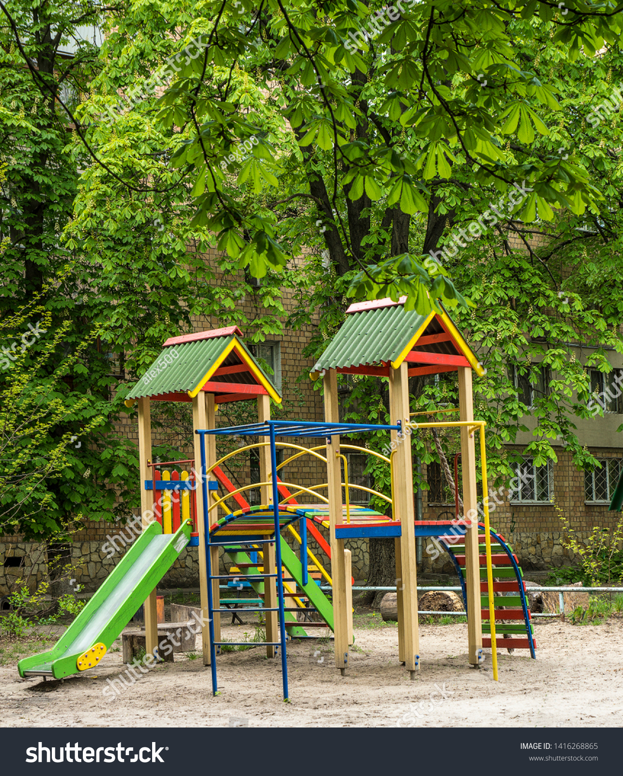 sports and recreational playground in a residential complex #1416268865