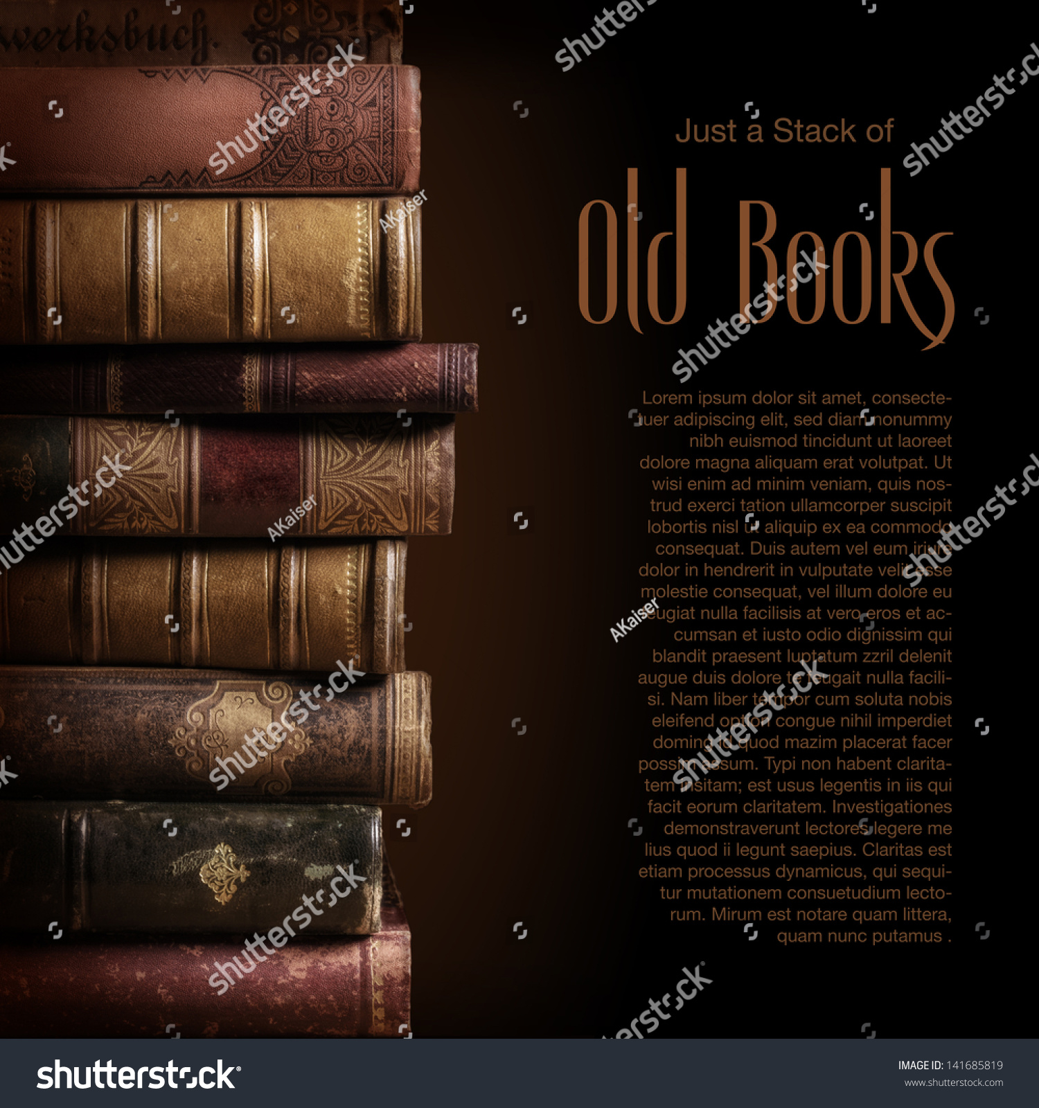 stack of old books, copyspace for your text #141685819