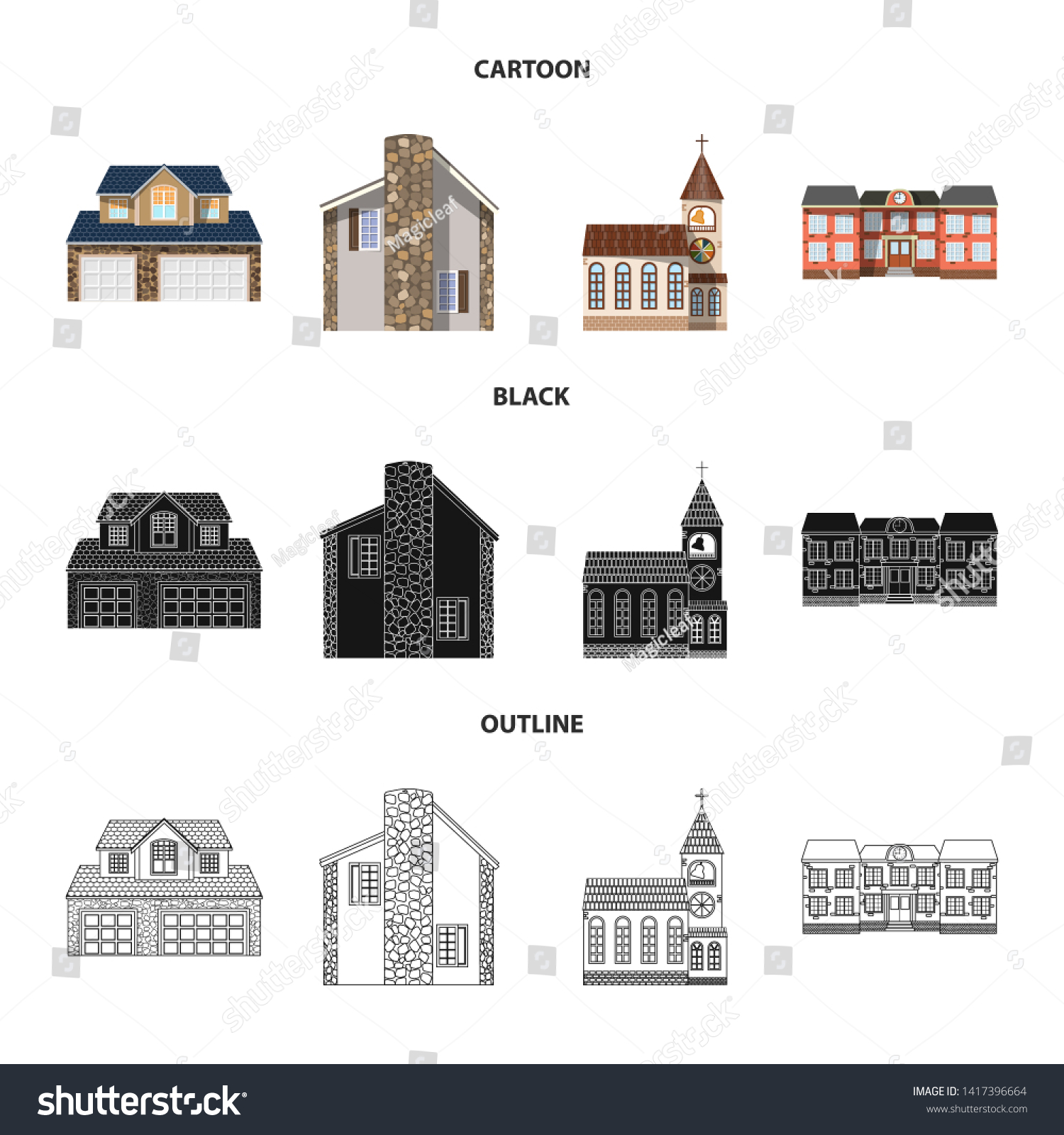 bitmap illustration of building and front icon. - Royalty Free Stock ...