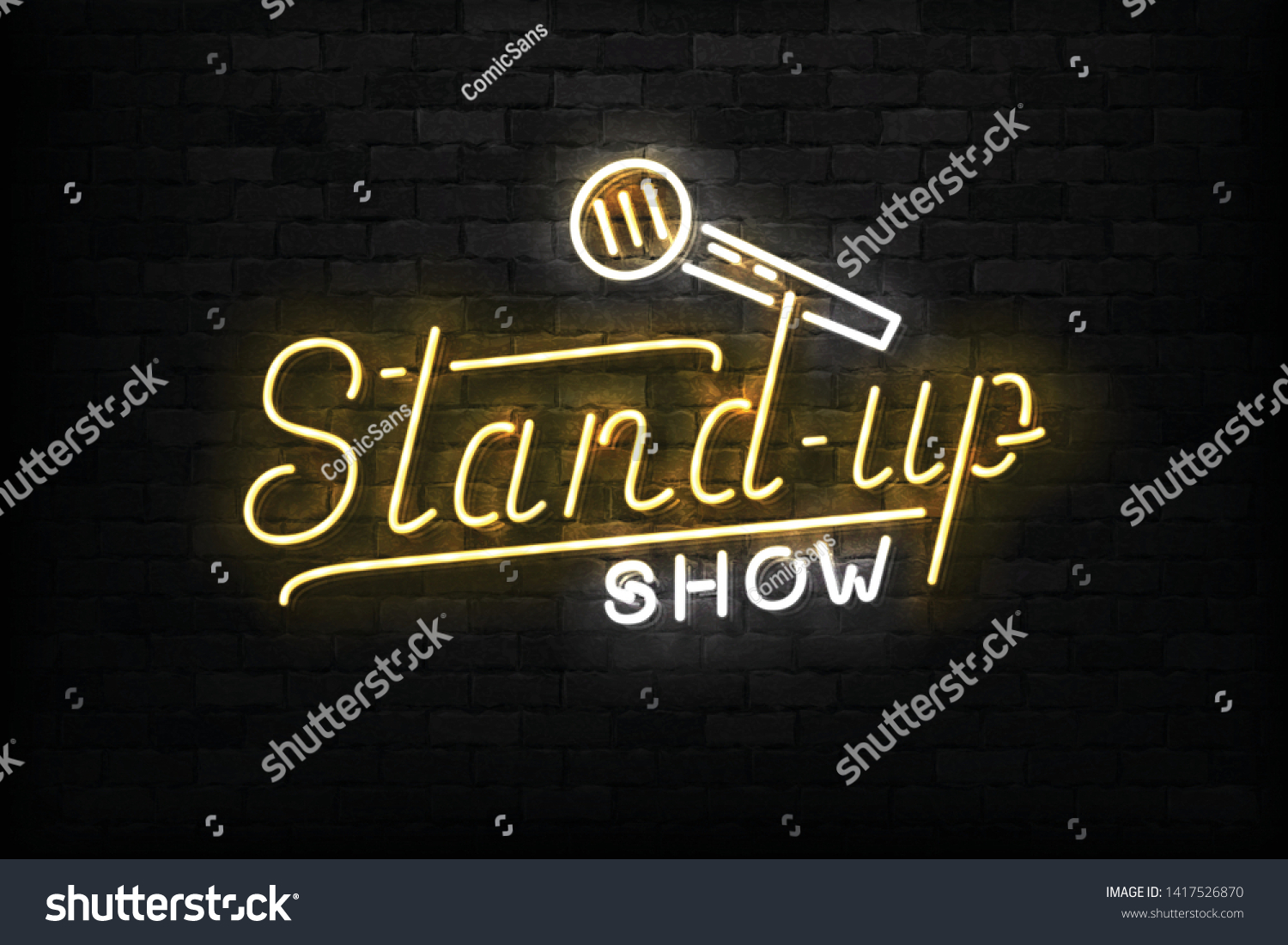 Vector realistic isolated neon sign of Stand Up - Royalty Free Stock ...