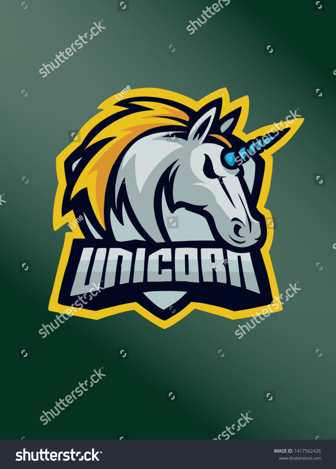 Mascot logo of UNICORN for sports team or e - Royalty Free Stock Photo ...