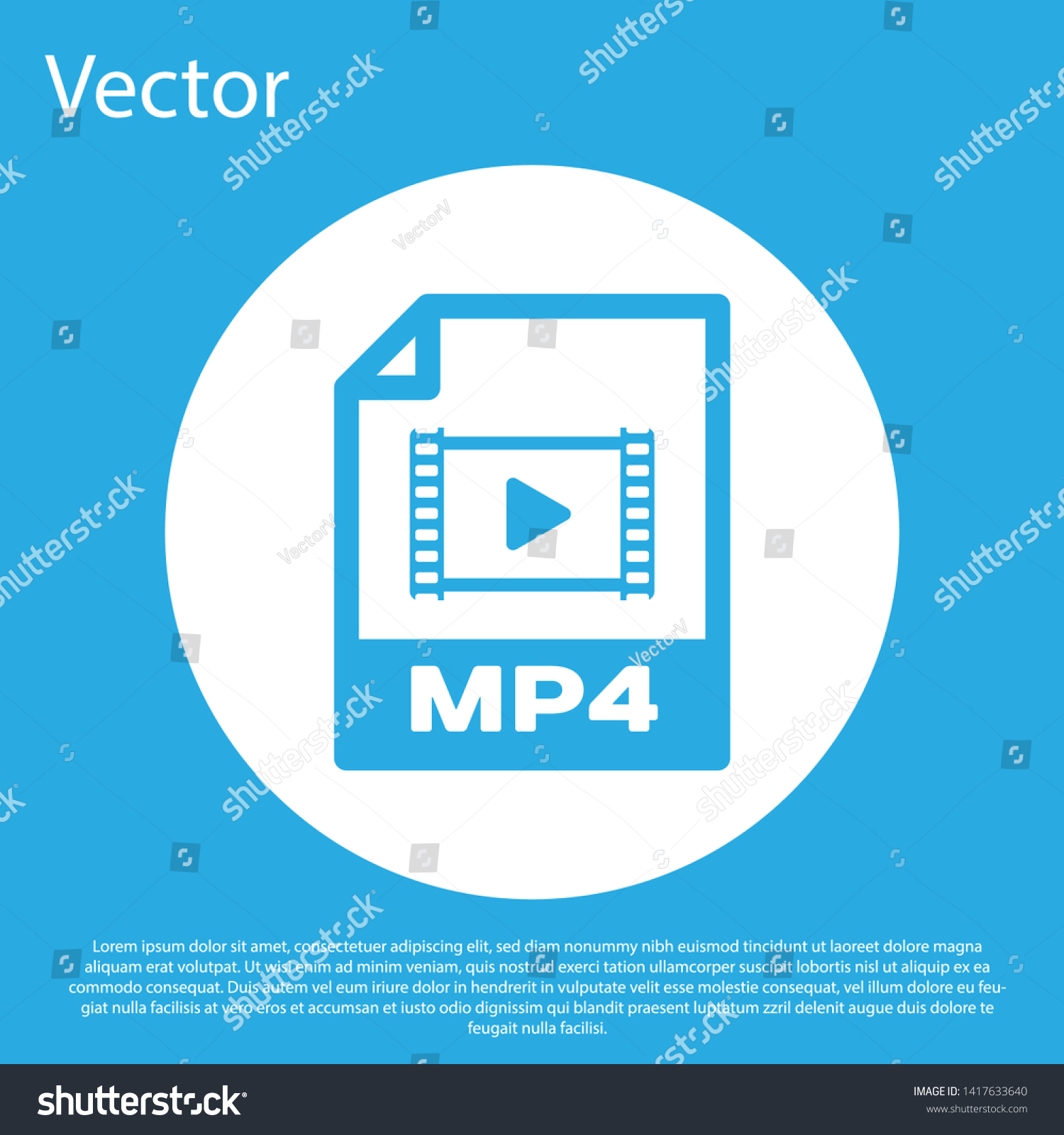 Blue MP4 file document icon. Download mp4 button - Royalty Free Stock ...
