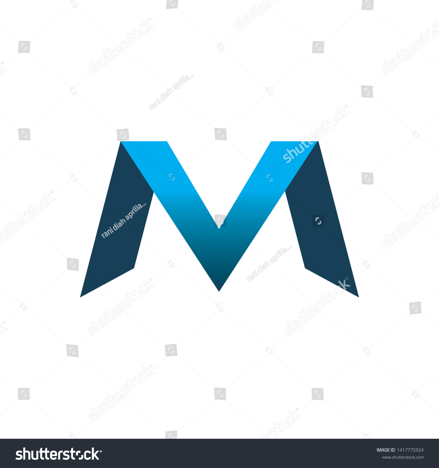 color font m logo design - Royalty Free Stock Vector 1417775924 ...