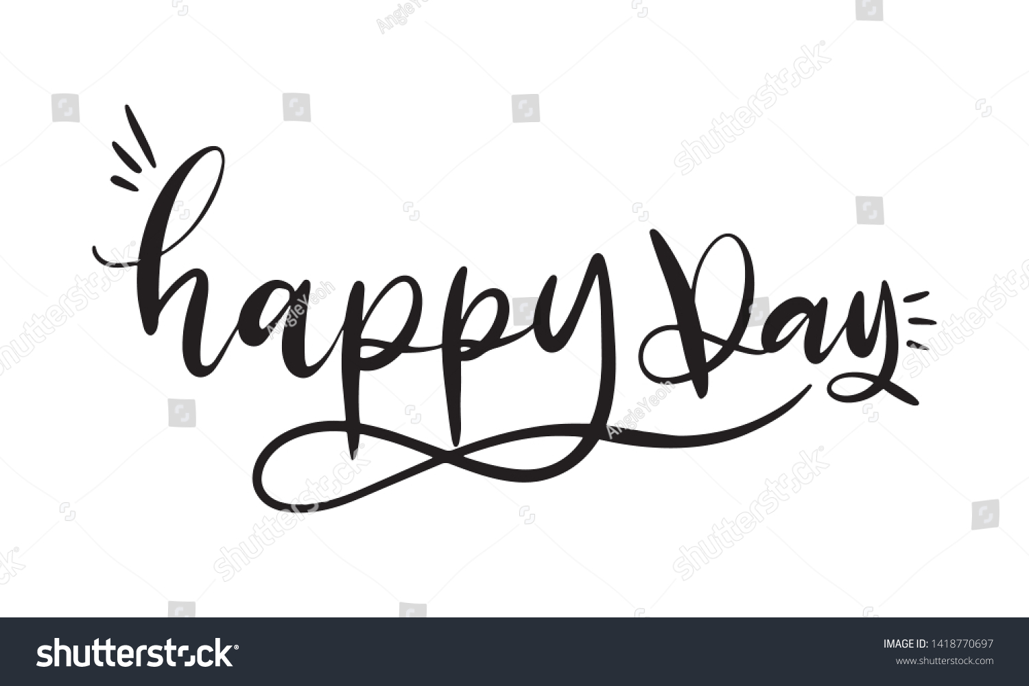 HAPPY DAY. Hand lettering, calligraphy in style - Royalty Free Stock ...