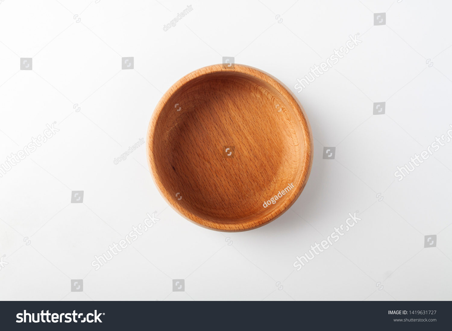Isolated wooden bowl on white background #1419631727