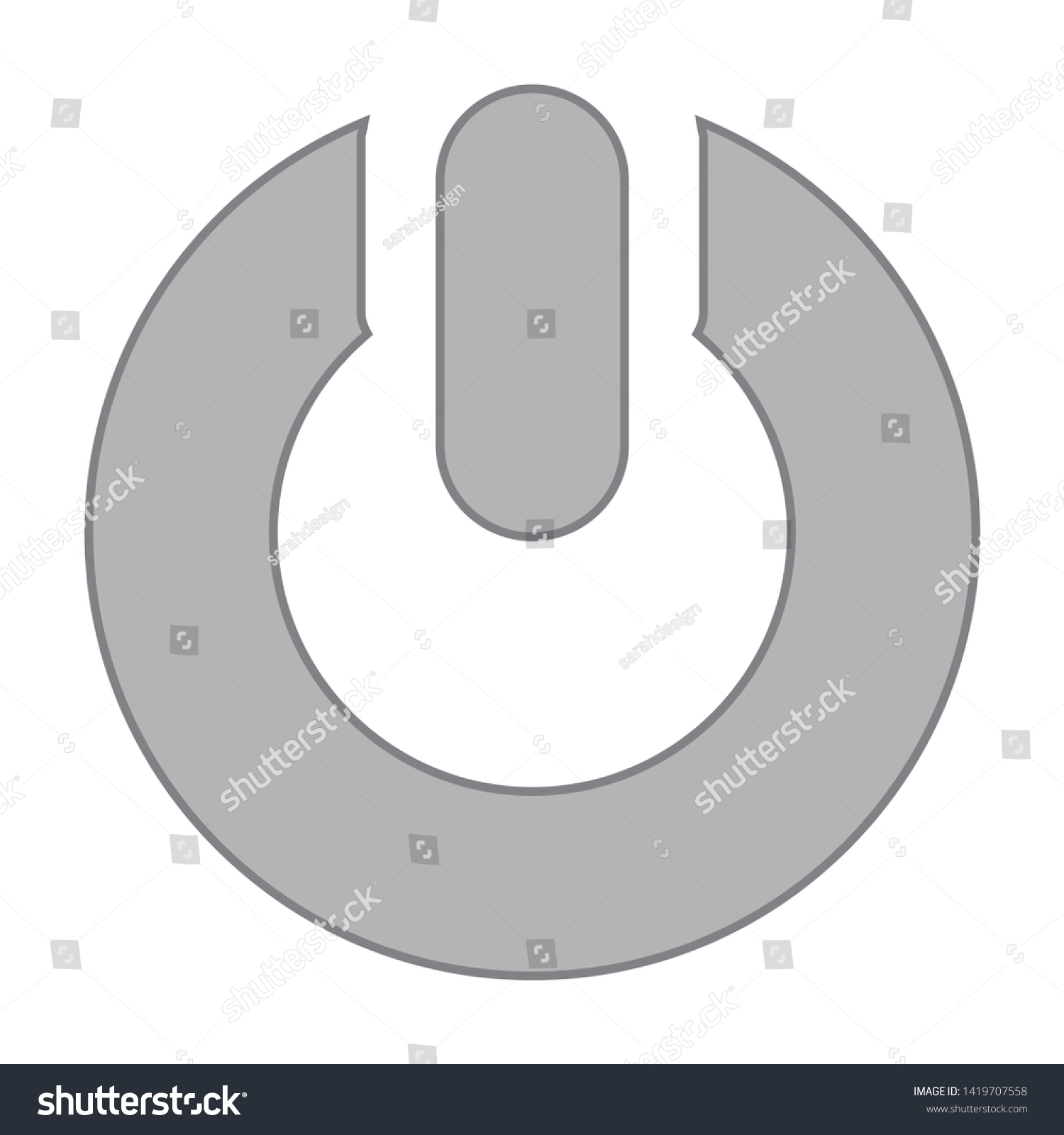  power button icon. flat illustration of  power button vector icon for web #1419707558