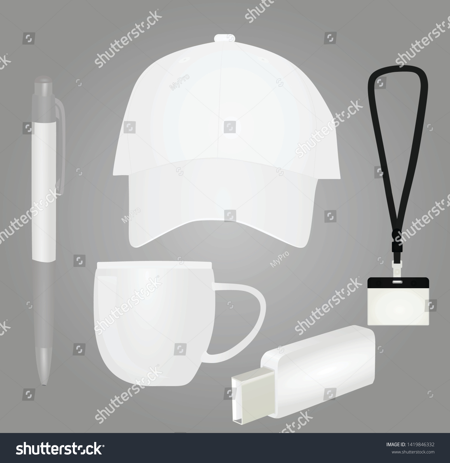 Promotional brand items. vector illustration #1419846332
