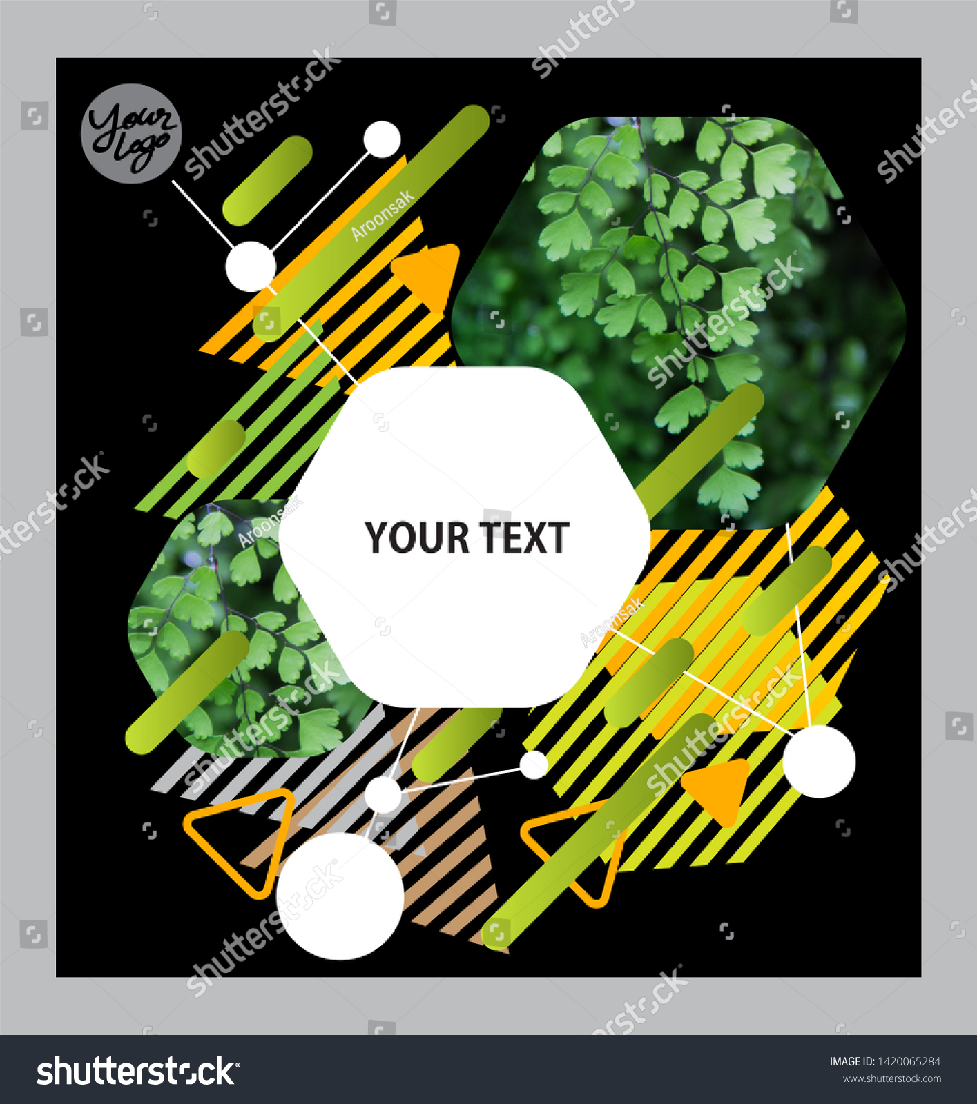 Abstract flyer business brochure template flower #1420065284