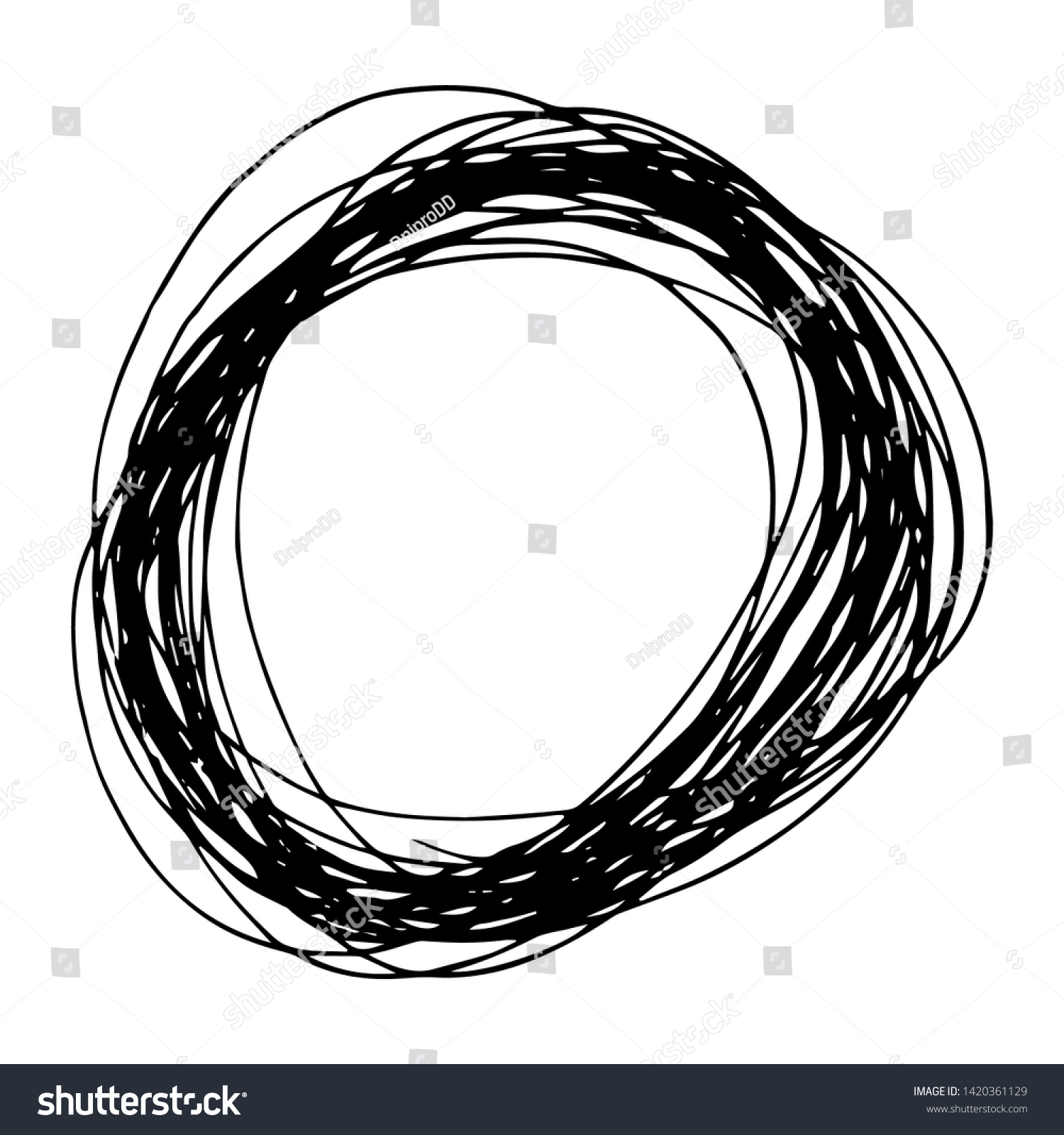 Sketch Hand drawn Ellipse Shape. Abstract Pencil - Royalty Free Stock ...