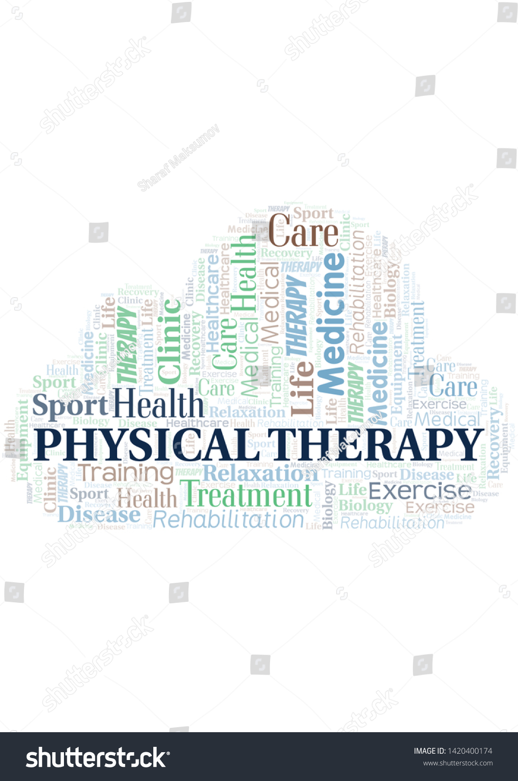 Physical Therapy Word Cloud Wordcloud Made With Royalty Free Stock Vector 1420400174 9609