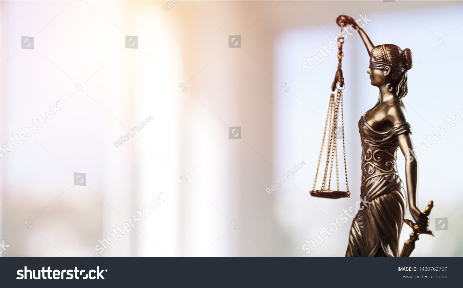 Symbol of law, Themis in modern hall. Justice and law in business. Legal system.
    
    - Image #1420762757