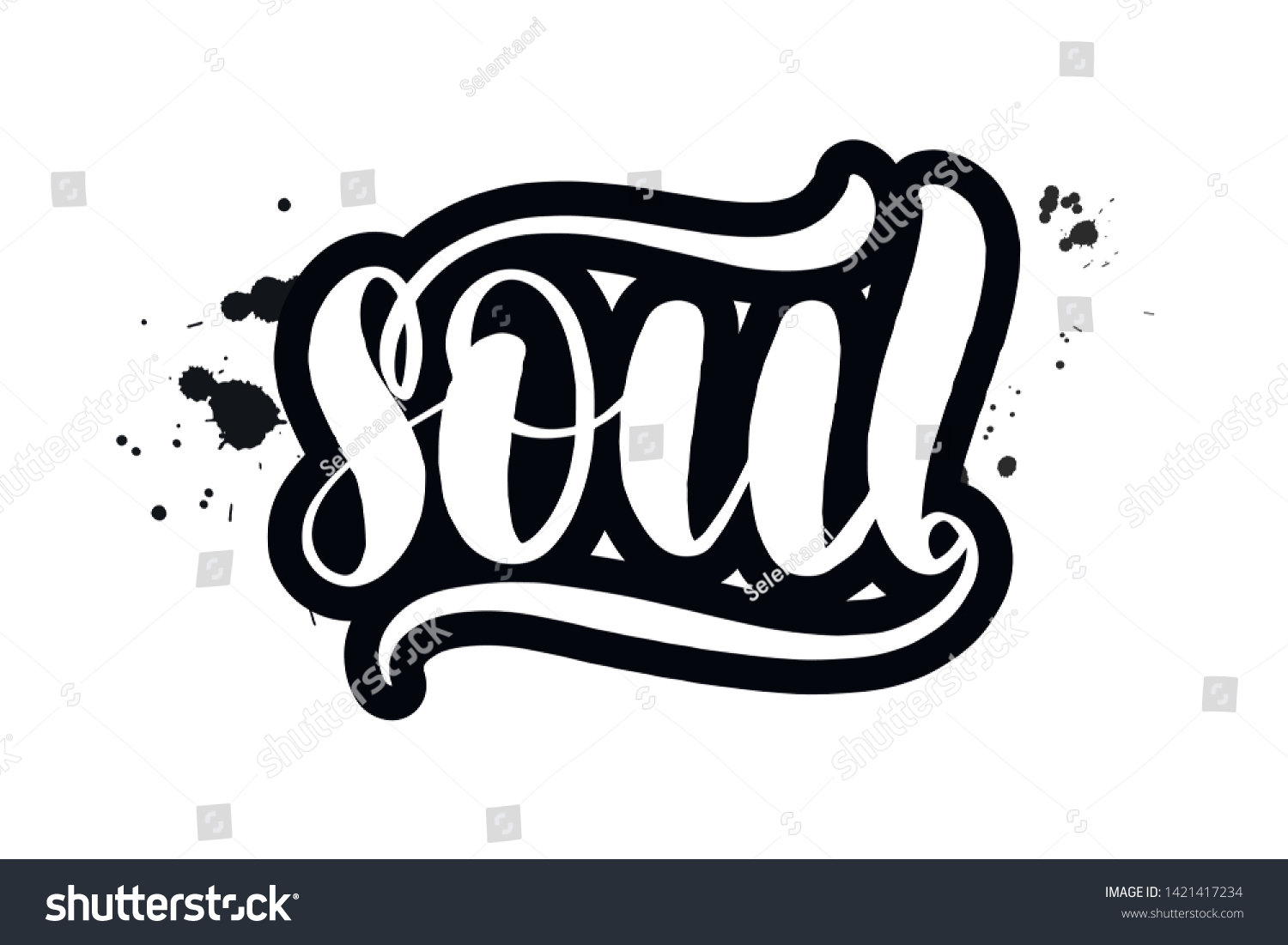 Inspirational Handwritten Brush Lettering Soul Royalty Free Stock Vector 1421417234