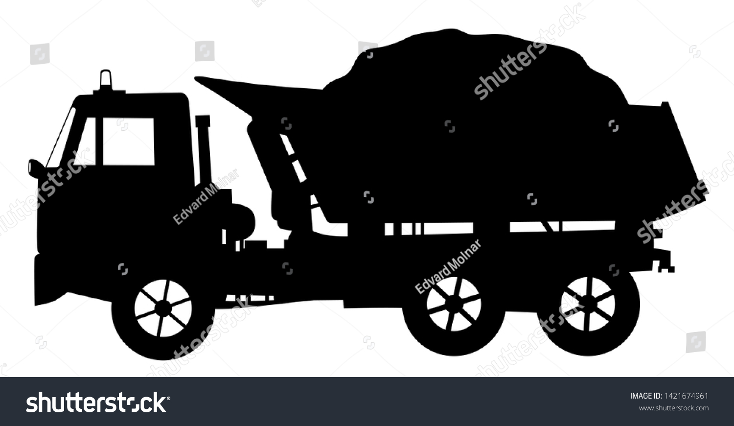 Tipper dump truck loaded silhouette illustration - Royalty Free Stock ...