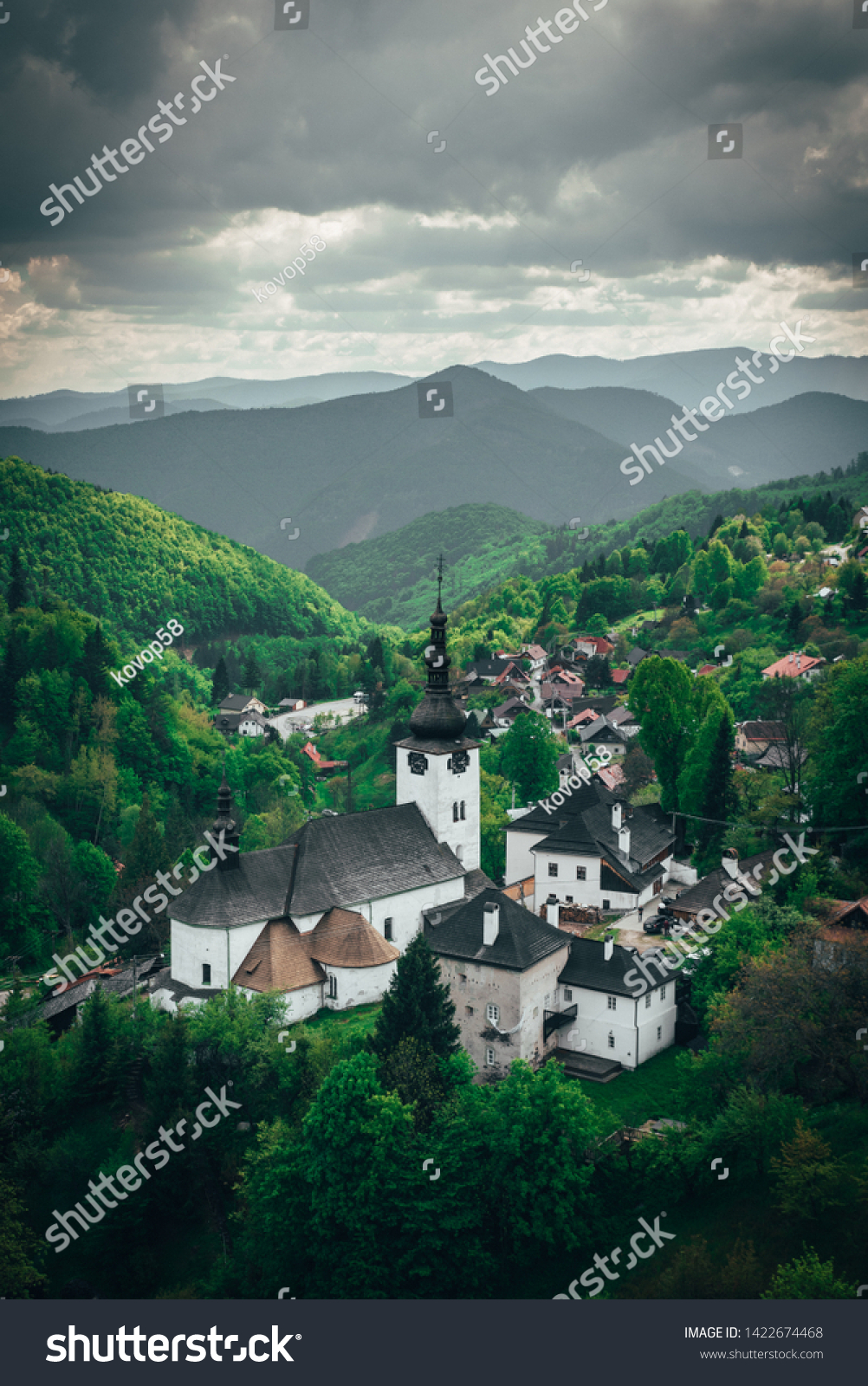 Spania dolina church, Slovakia, summer, edit space #1422674468