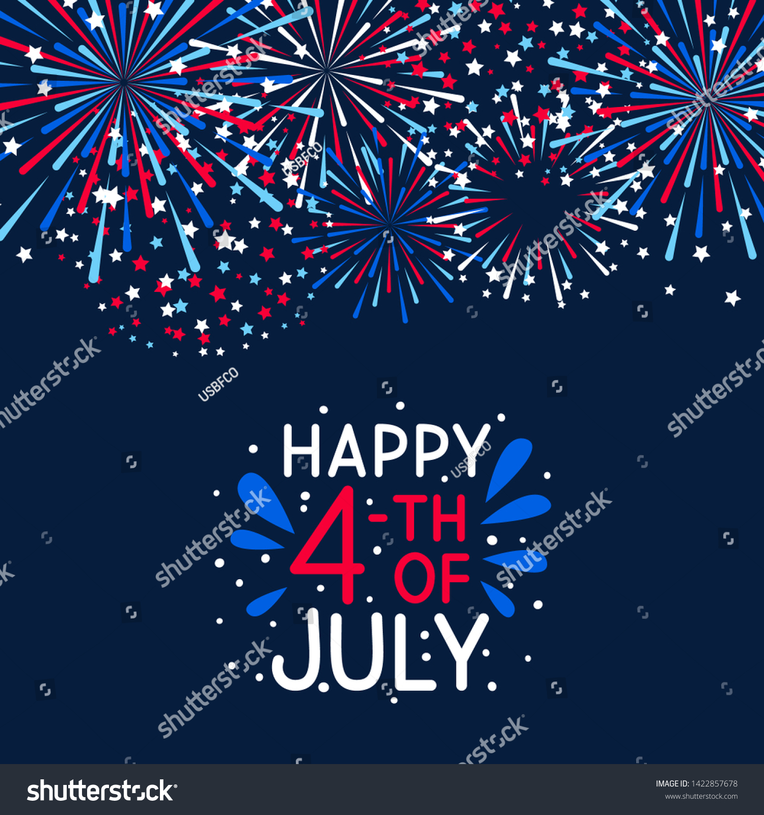 Fireworks border for Independence day design - Royalty Free Stock ...