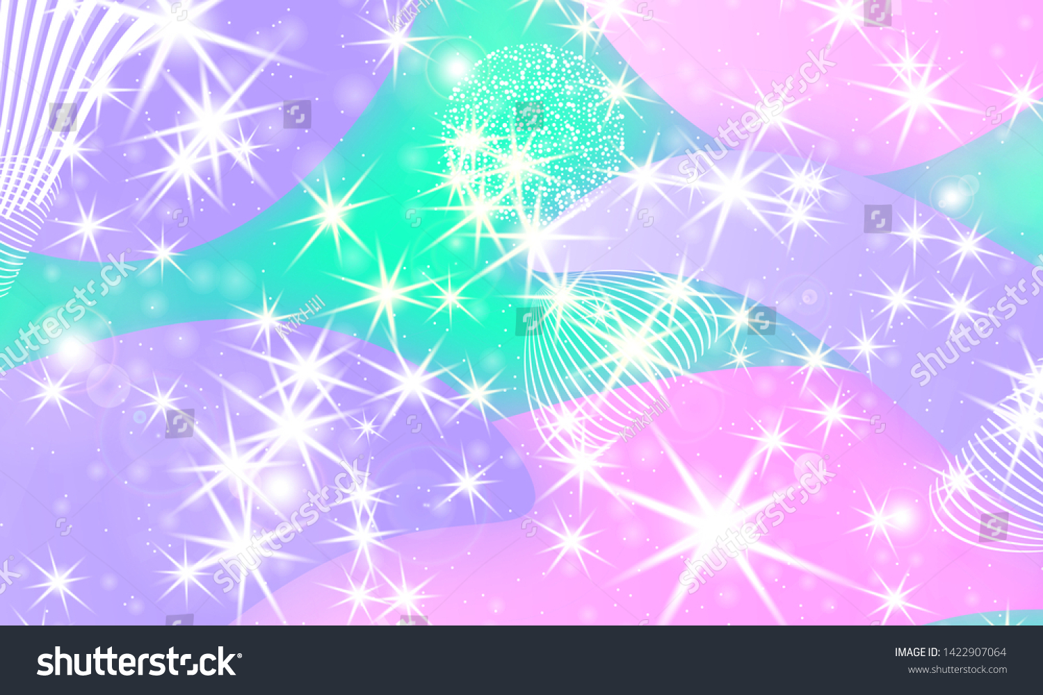 Mermaid Background Rainbow Galaxy Fantasy Royalty Free Stock Vector 1422907064