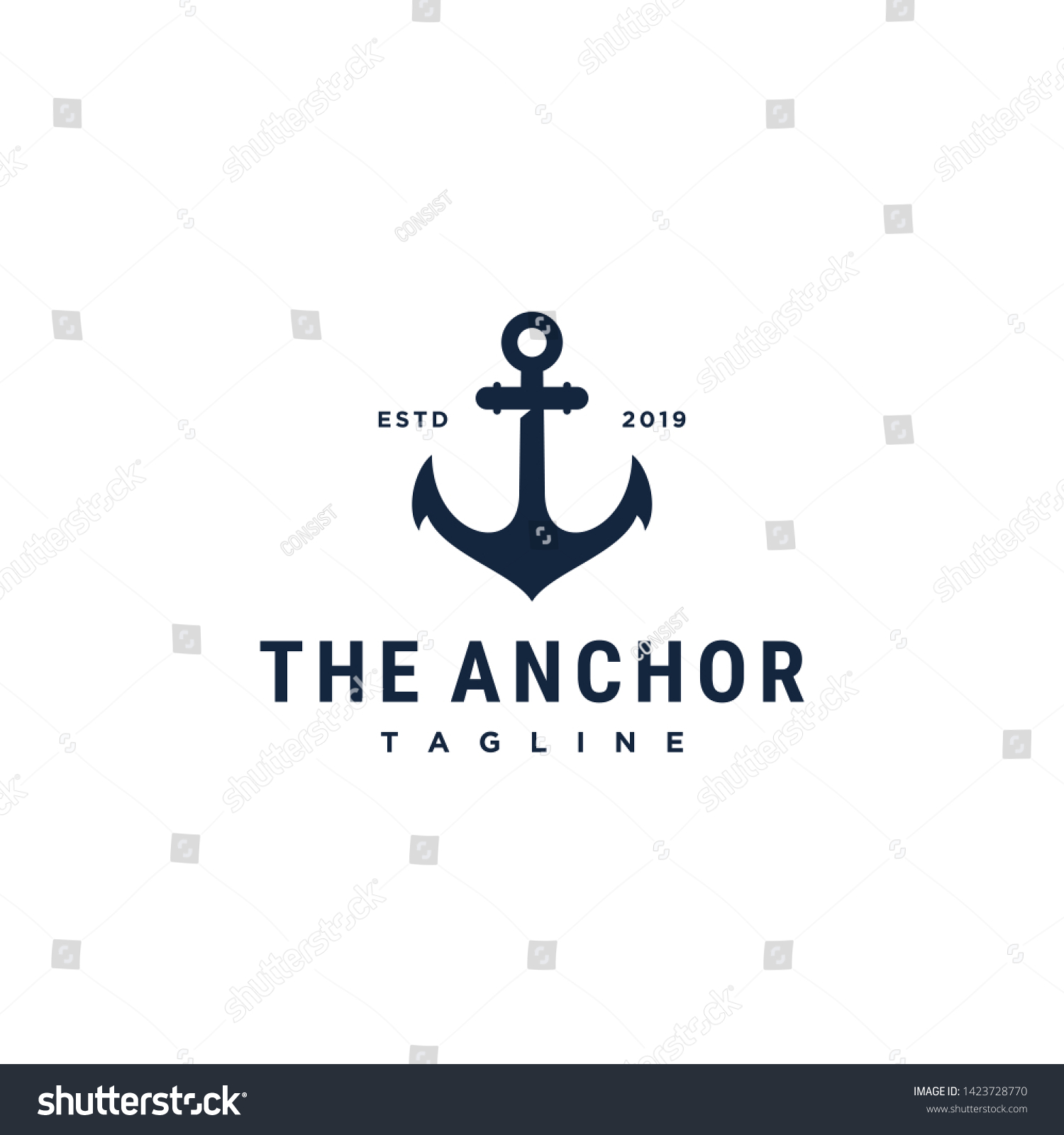 vintage anchor vector illustration bedge logo - Royalty Free Stock ...