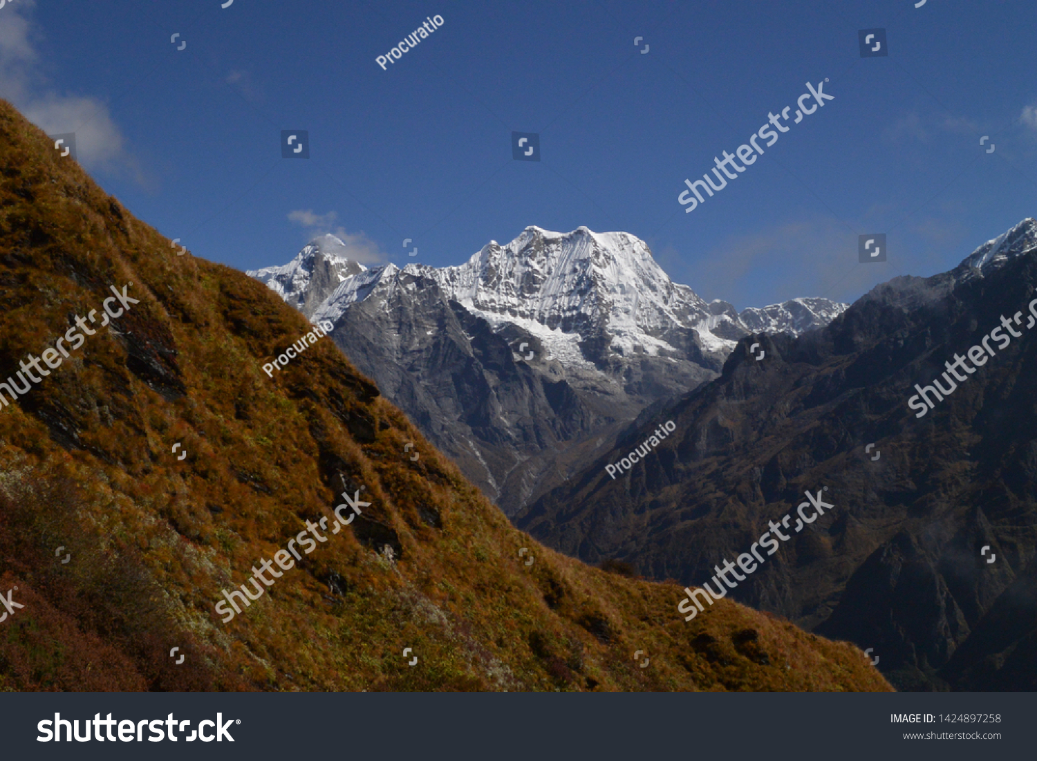 Merapeak trekking in Himalaya Nepal  #1424897258