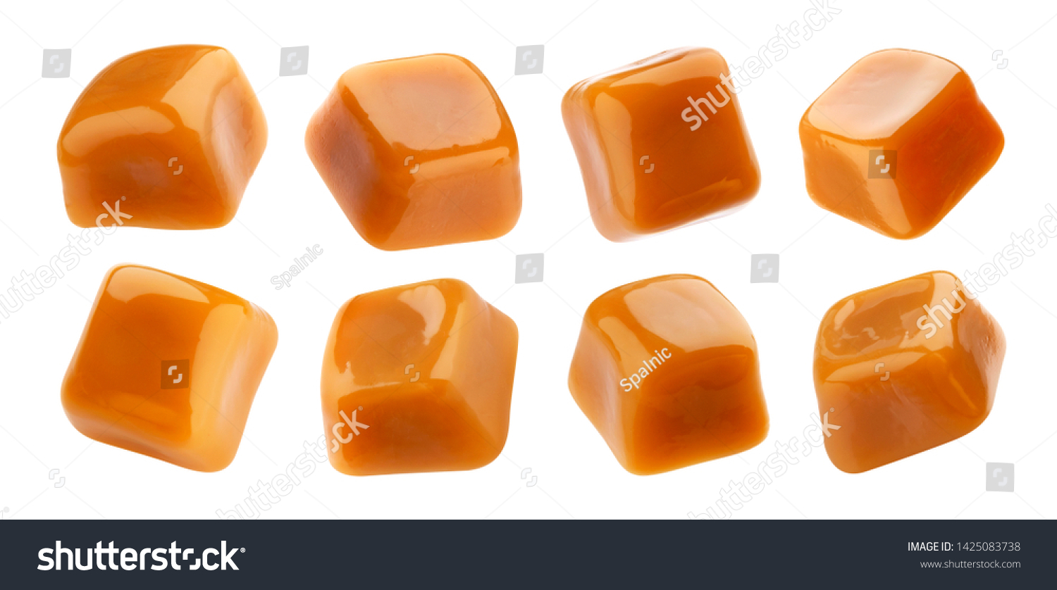 Toffee candy, caramel candies isolated on white background with clipping path, collection #1425083738