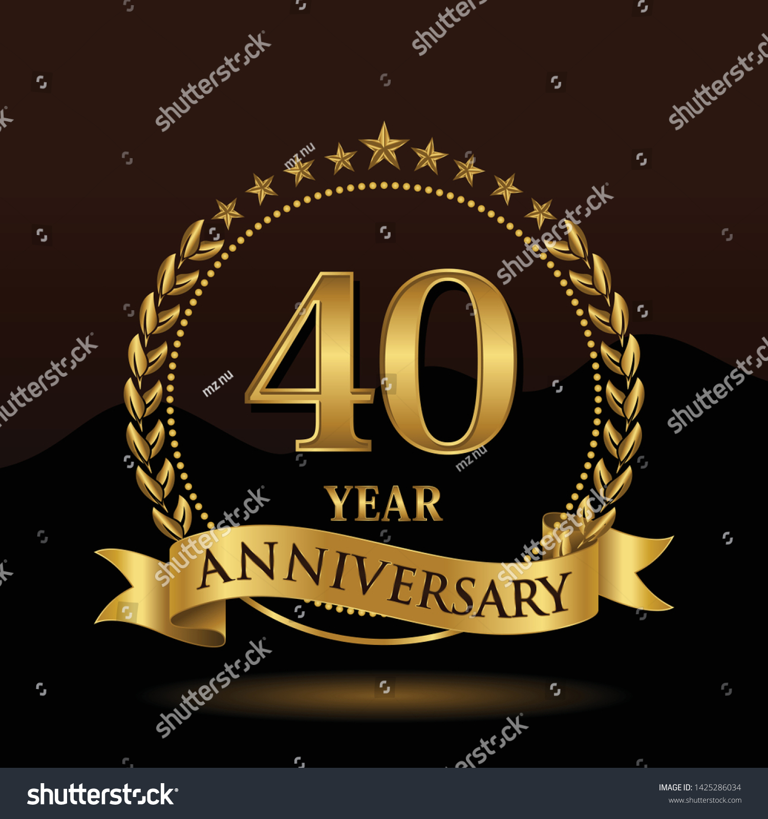 Celebrating 40 years anniversary with golden - Royalty Free Stock ...