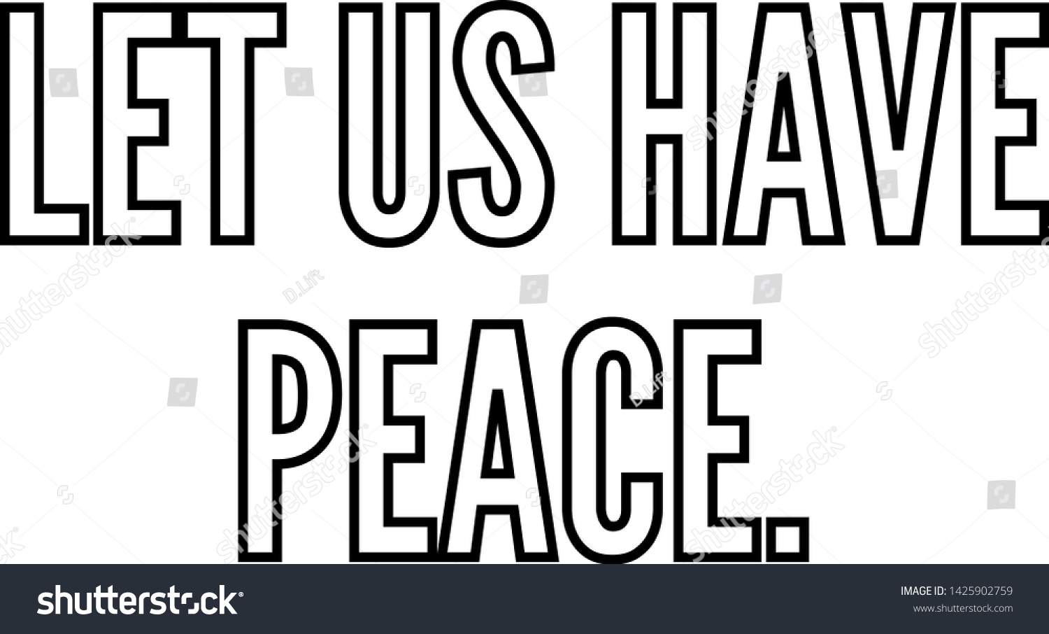 Let us have peace outlined text art - Royalty Free Stock Vector ...