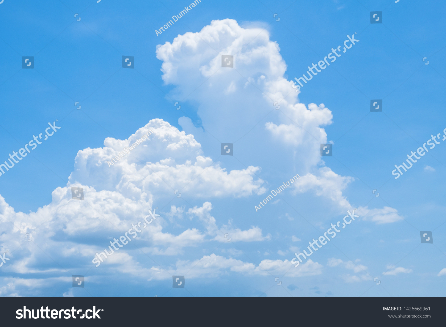 White cloudy with blue sky background. #1426669961