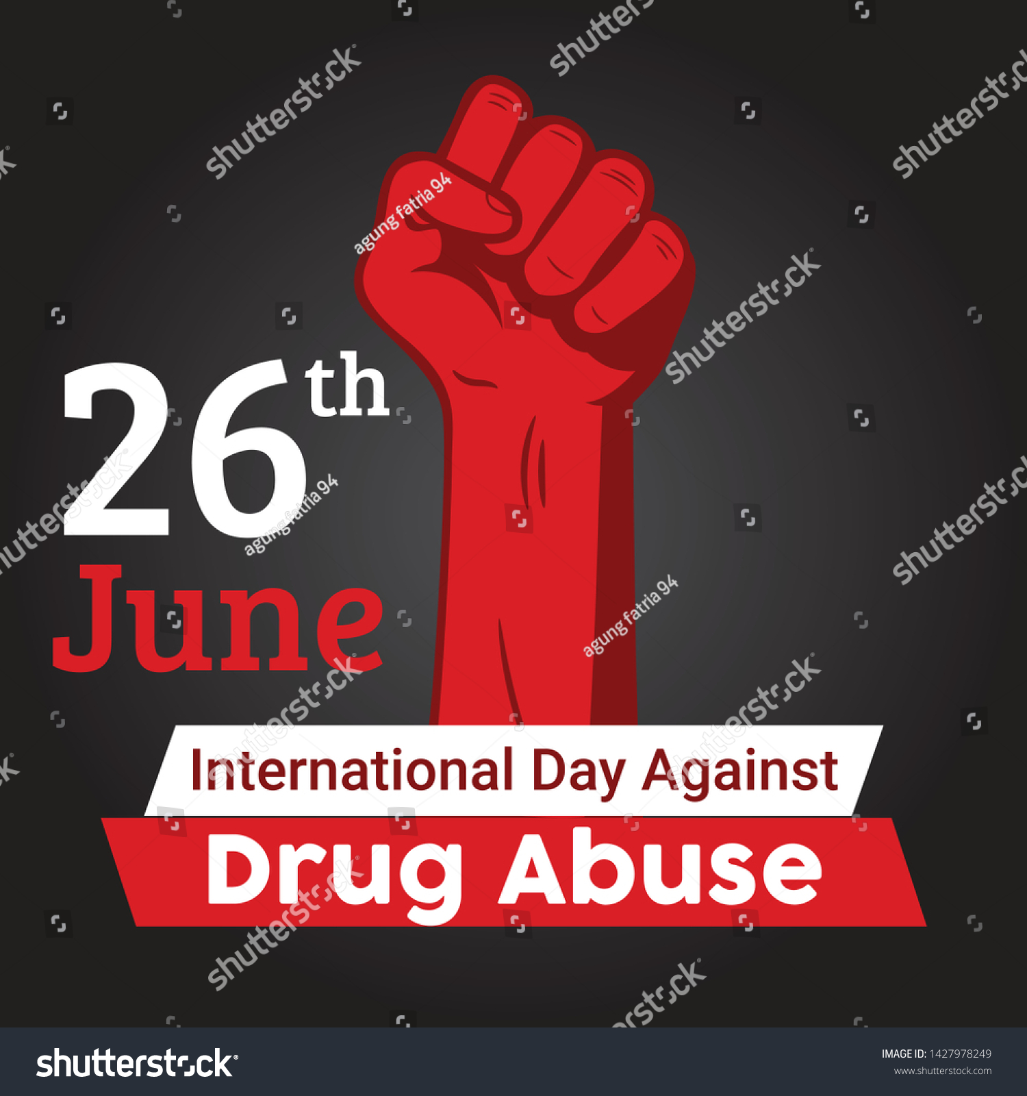 World Anti Drug Day For Poster Royalty Free Stock Vector 1427978249 