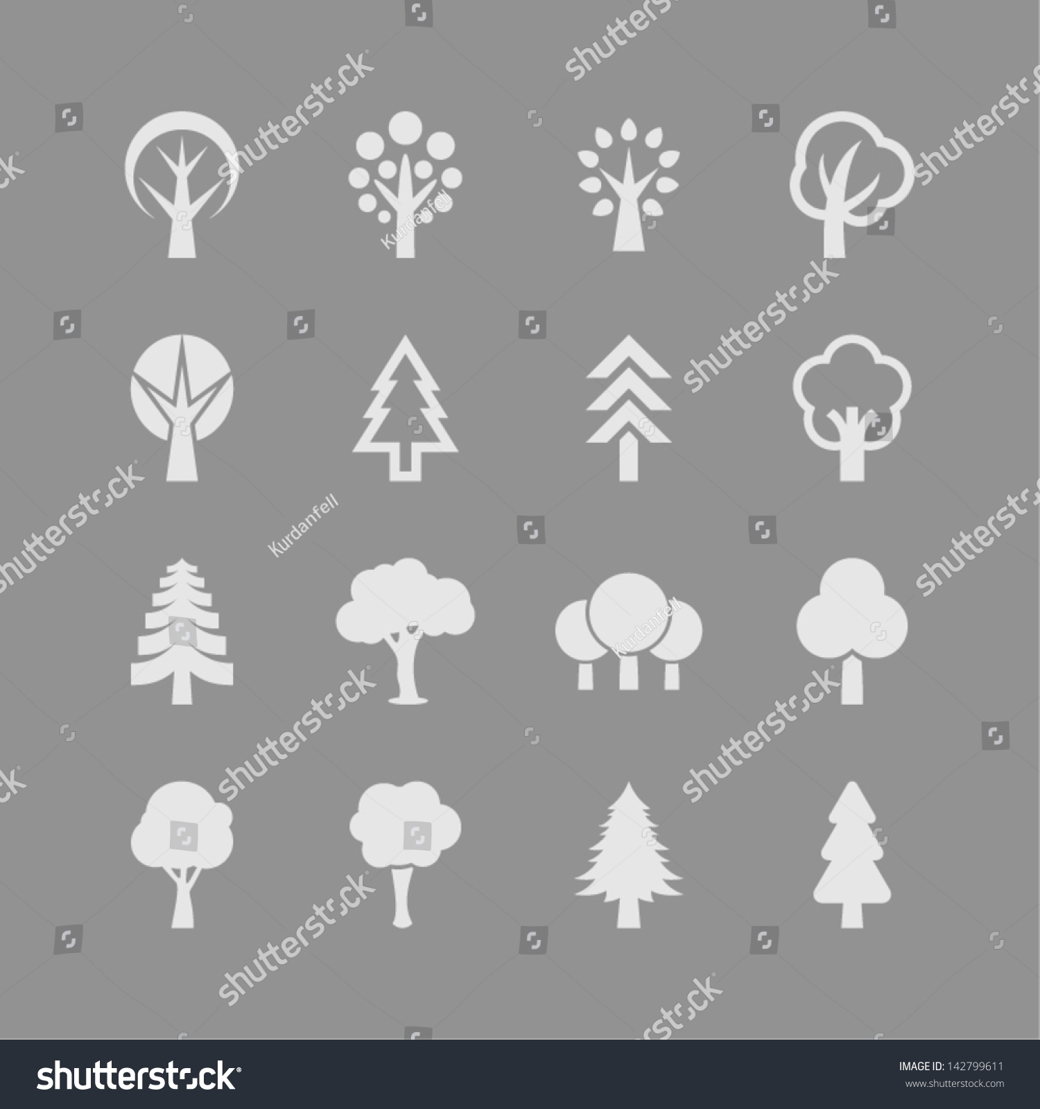 Natural tree icon set #142799611