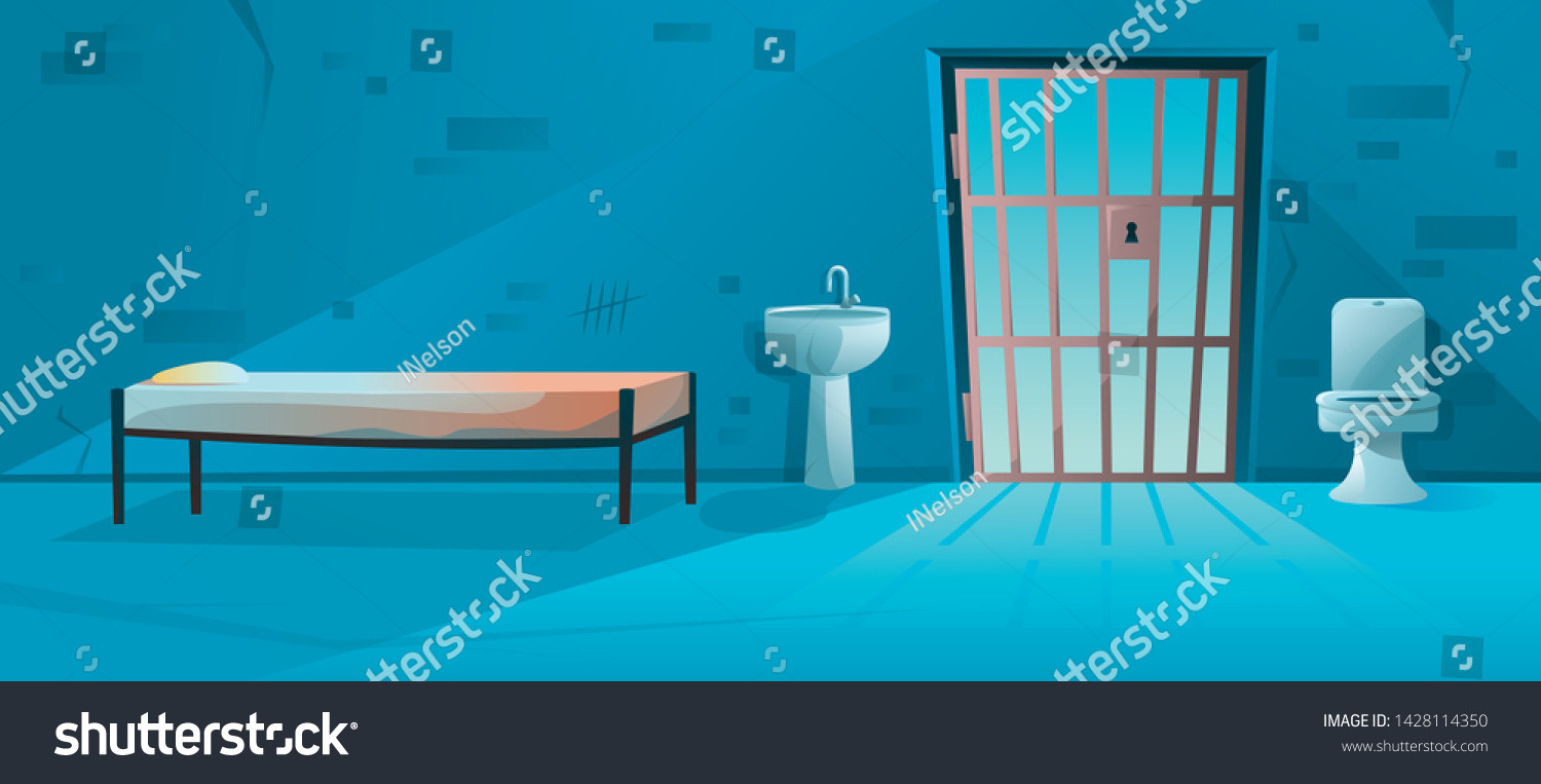 Jail Room Prison Cell Interior With Lattice Royalty Free Stock Vector Avopix Com