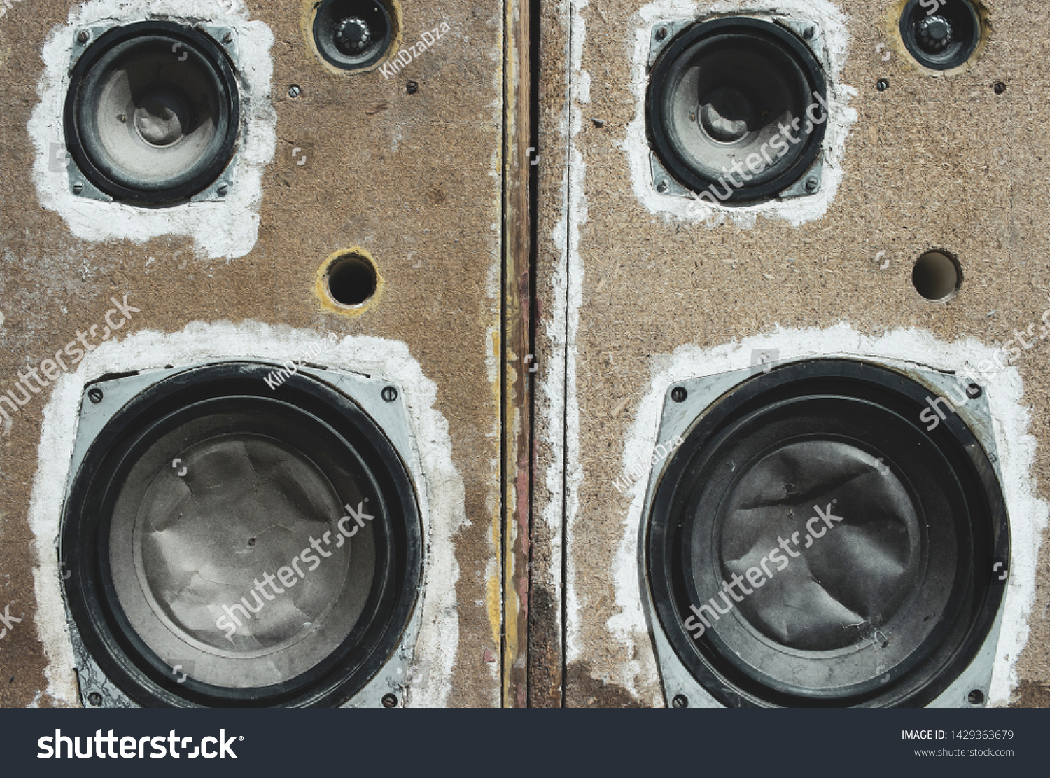 Old Soviet music speakers. Crumpled speakers. #1429363679