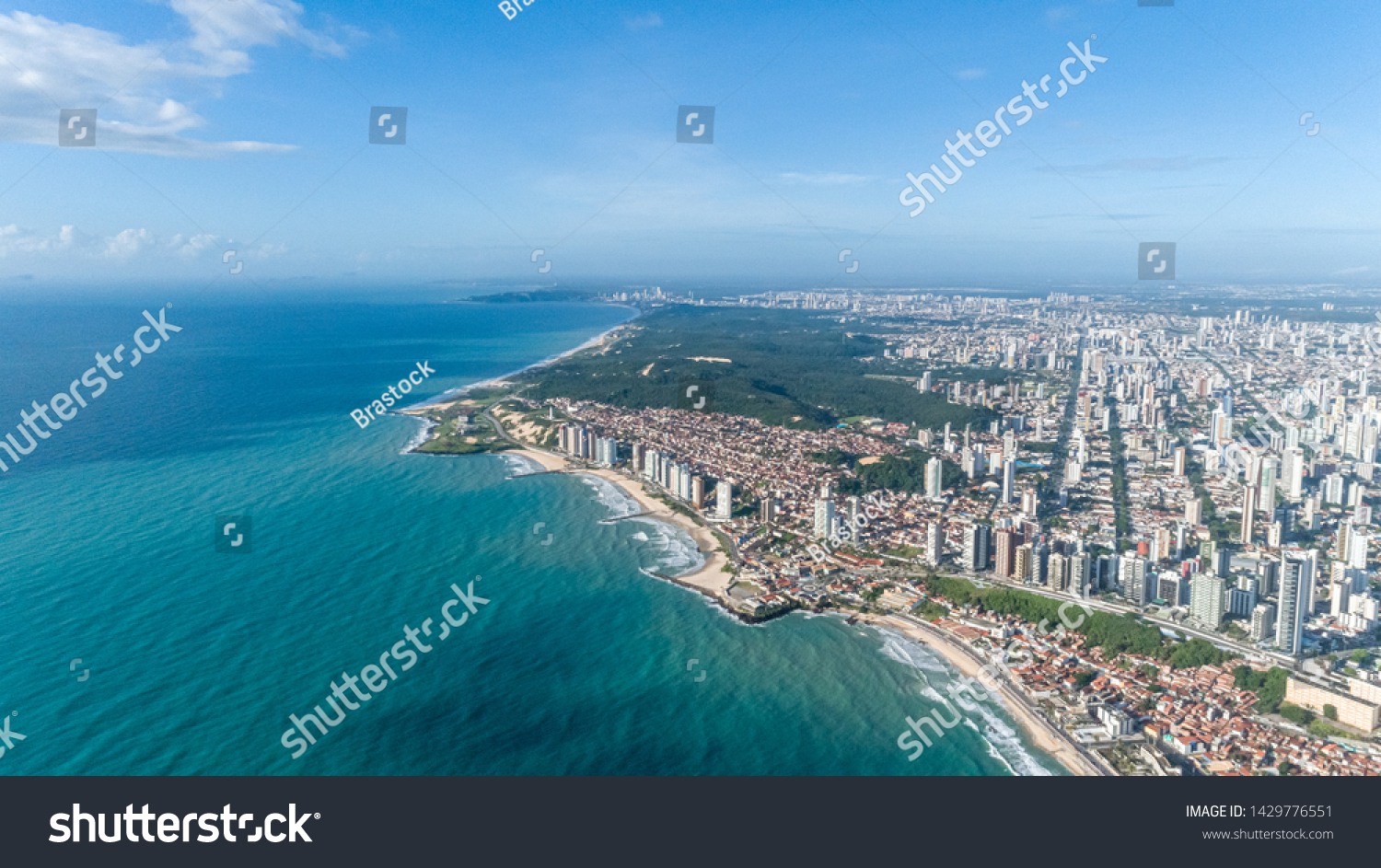 Beautiful aerial image of the city of Natal, Rio Grande do Norte, Brazil. #1429776551