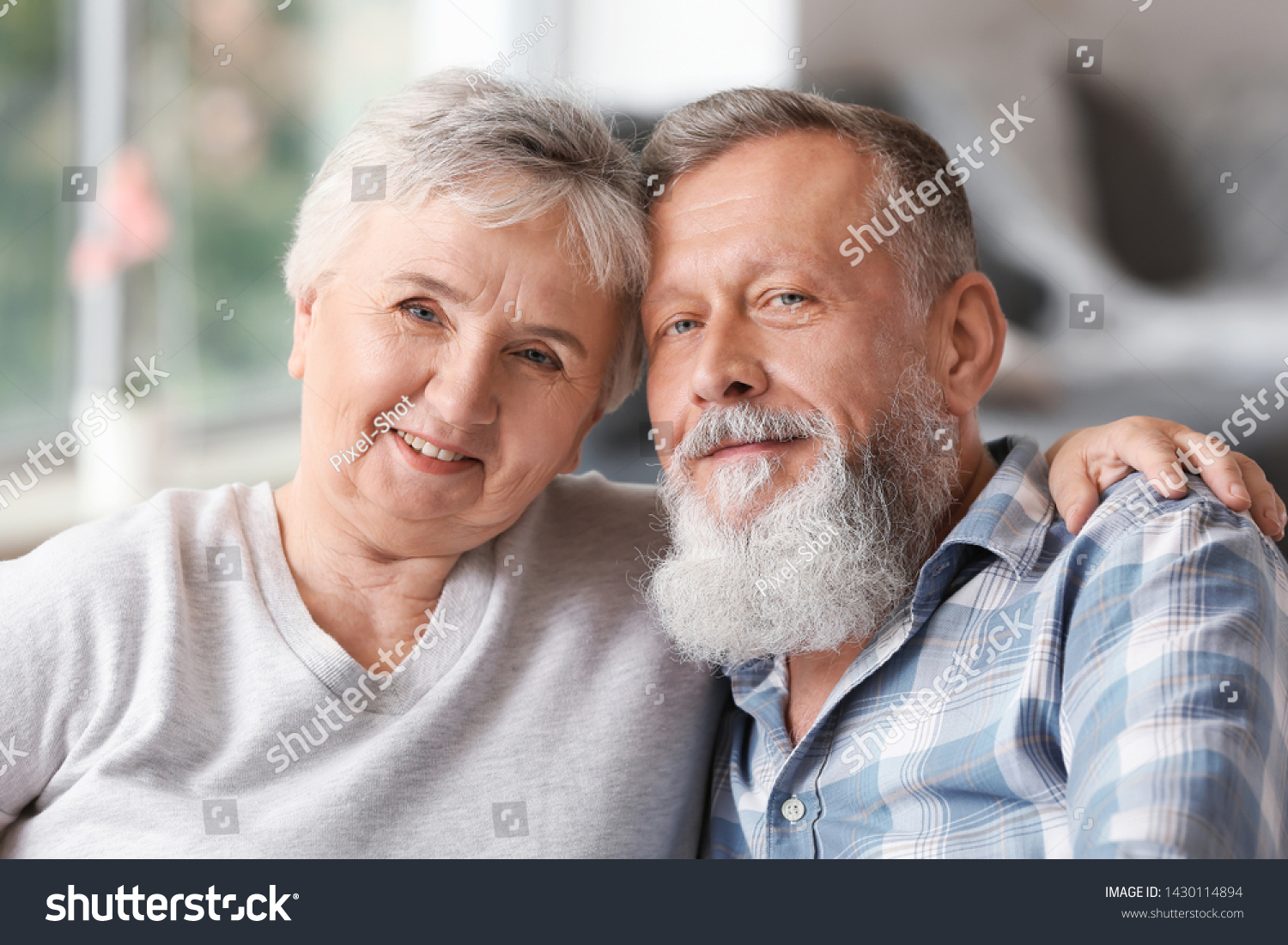 Portrait of elderly couple in nursing home #1430114894