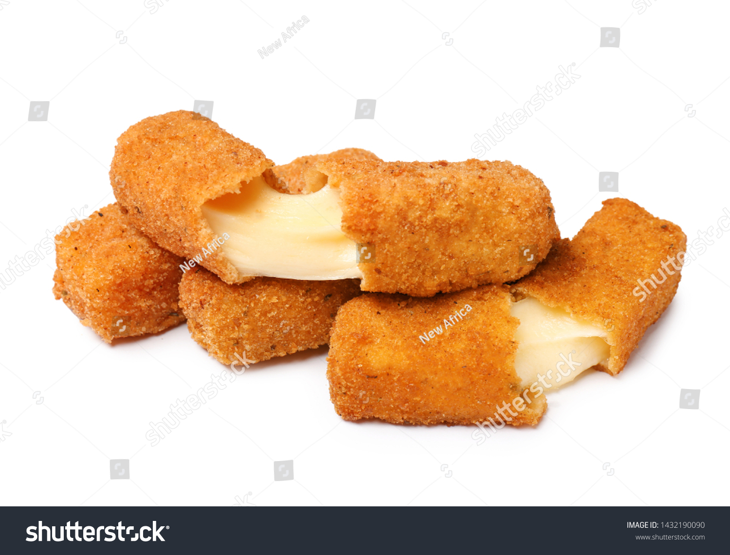 Pile of tasty cheese sticks isolated on white #1432190090