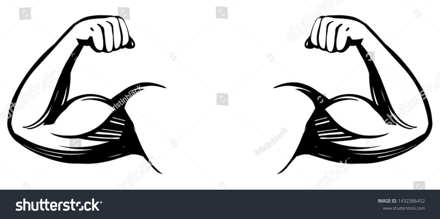 arm, bicep, strong hand icon cartoon hand drawn vector illustration sketch #1432386452
