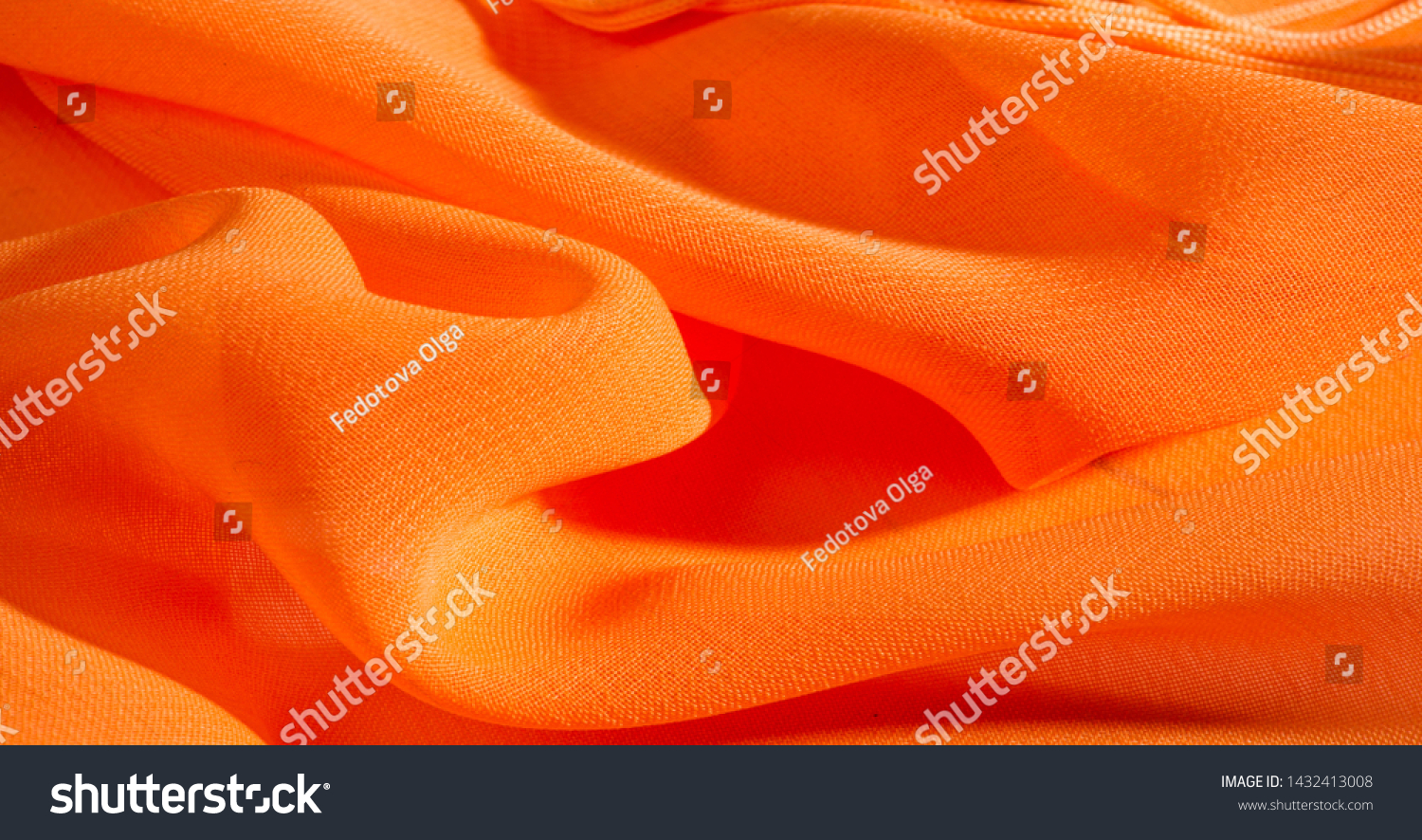 background, pattern, texture, Orange silk fabric has a brilliant luster. It folds into soft folds when draping and is the most versatile fabric. Be creative with beautiful accents of your design. #1432413008