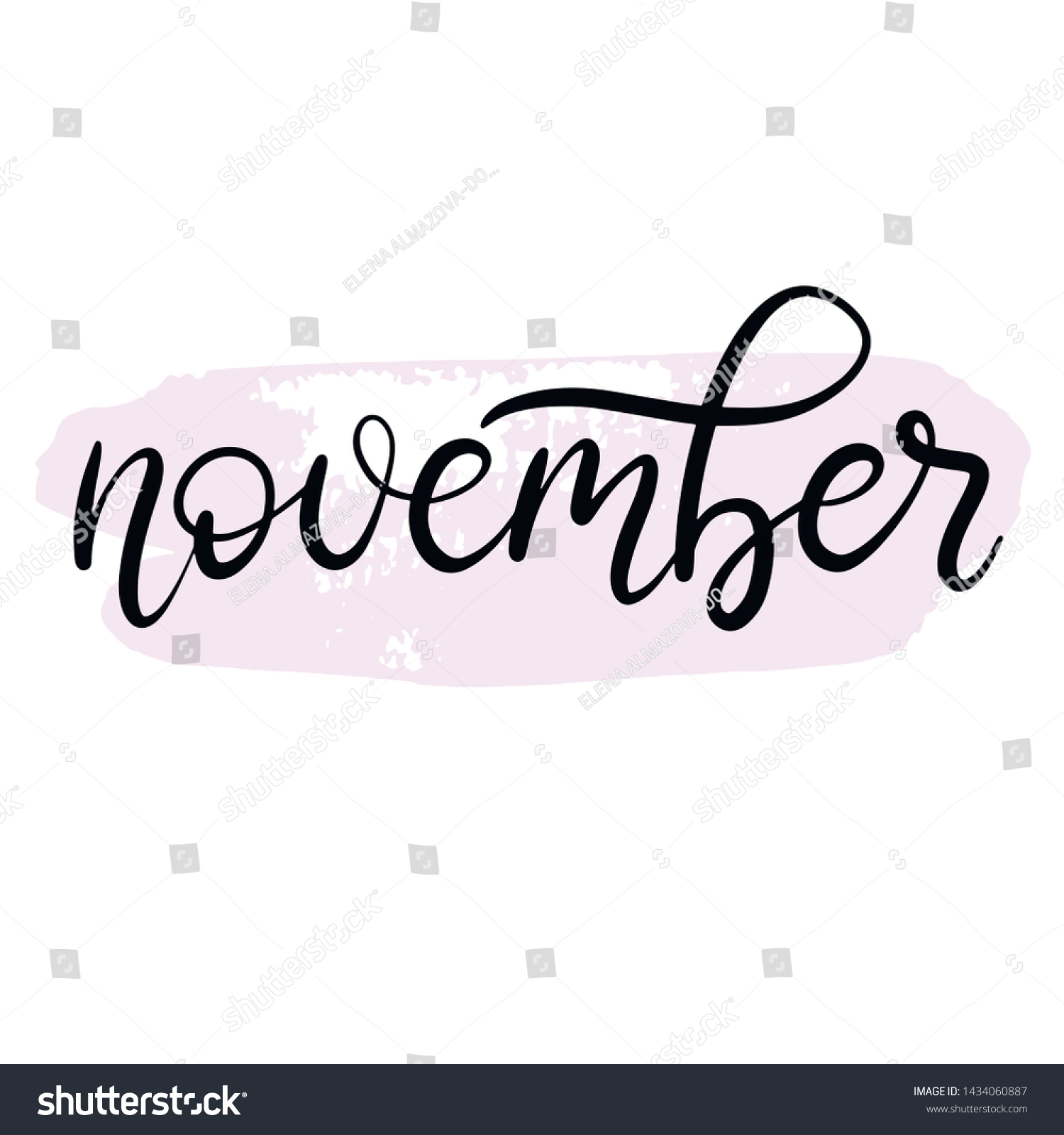 Handwritten name of month november with pink - Royalty Free Stock ...