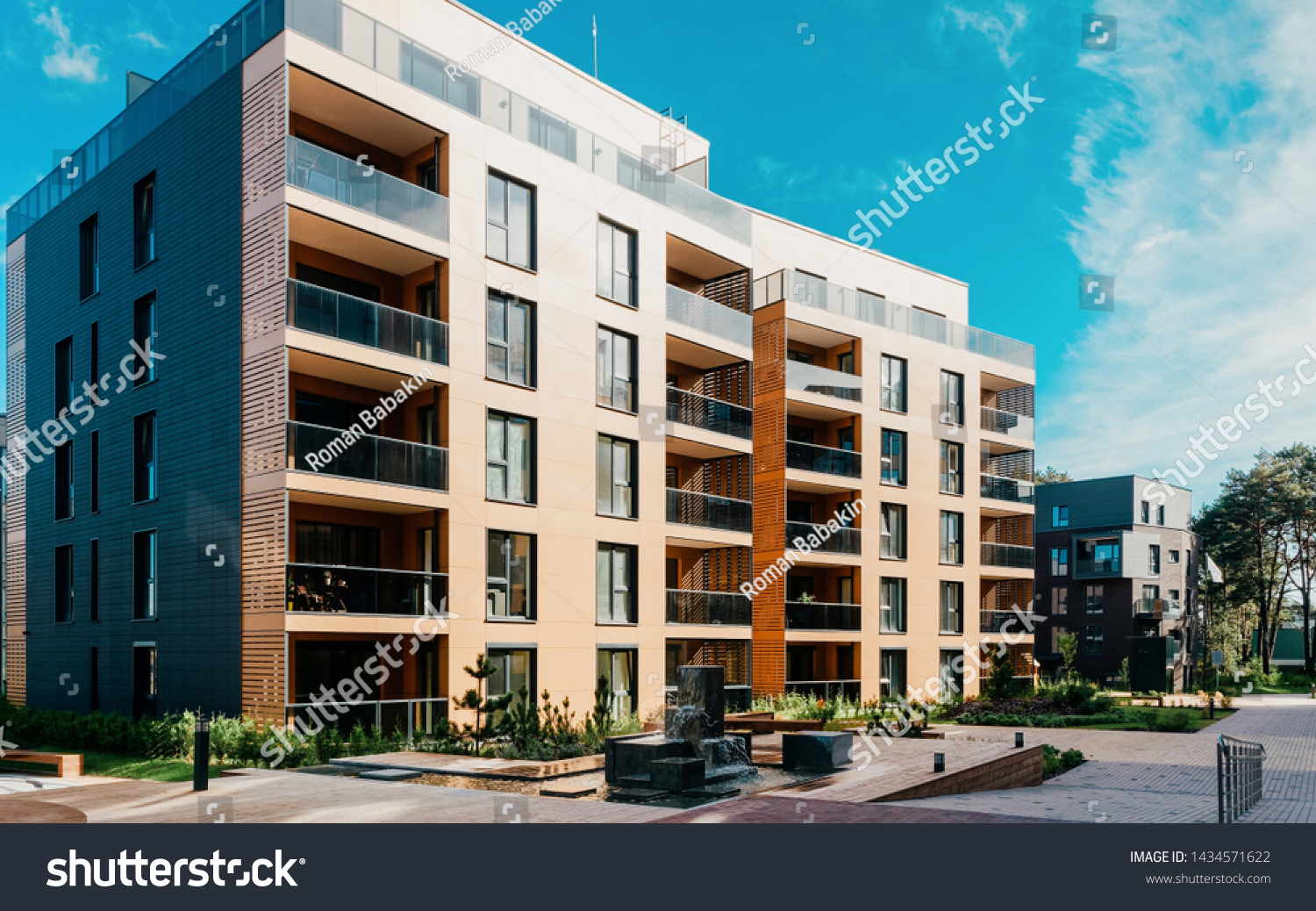 Europe Modern apartment residential quarter. Other outdoor facilities. #1434571622
