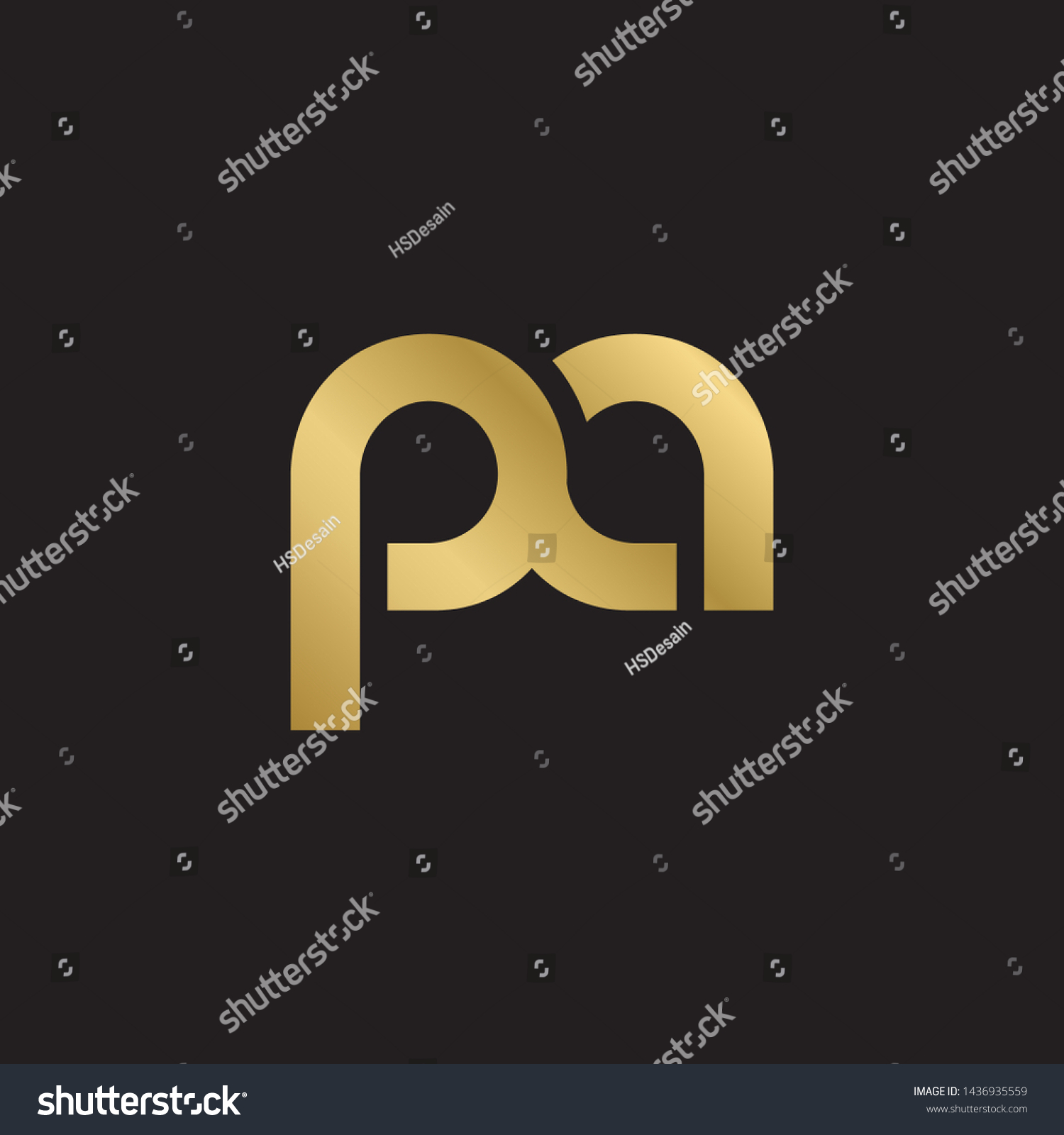 Letter pa linked lowercase logo design template - Royalty Free Stock ...