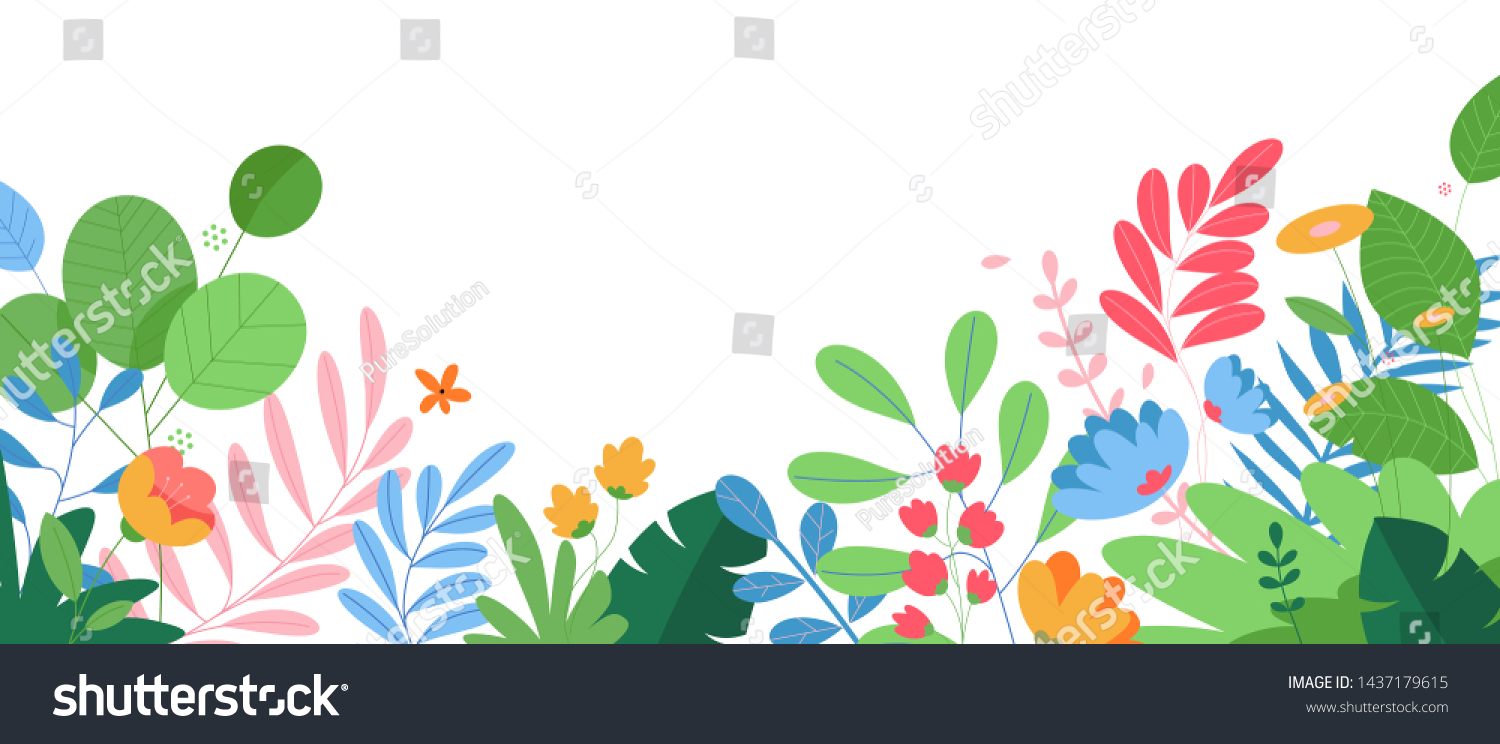Nature background. Vector illustration floral concept for website banner, presentation template, cover and card design, marketing material. #1437179615