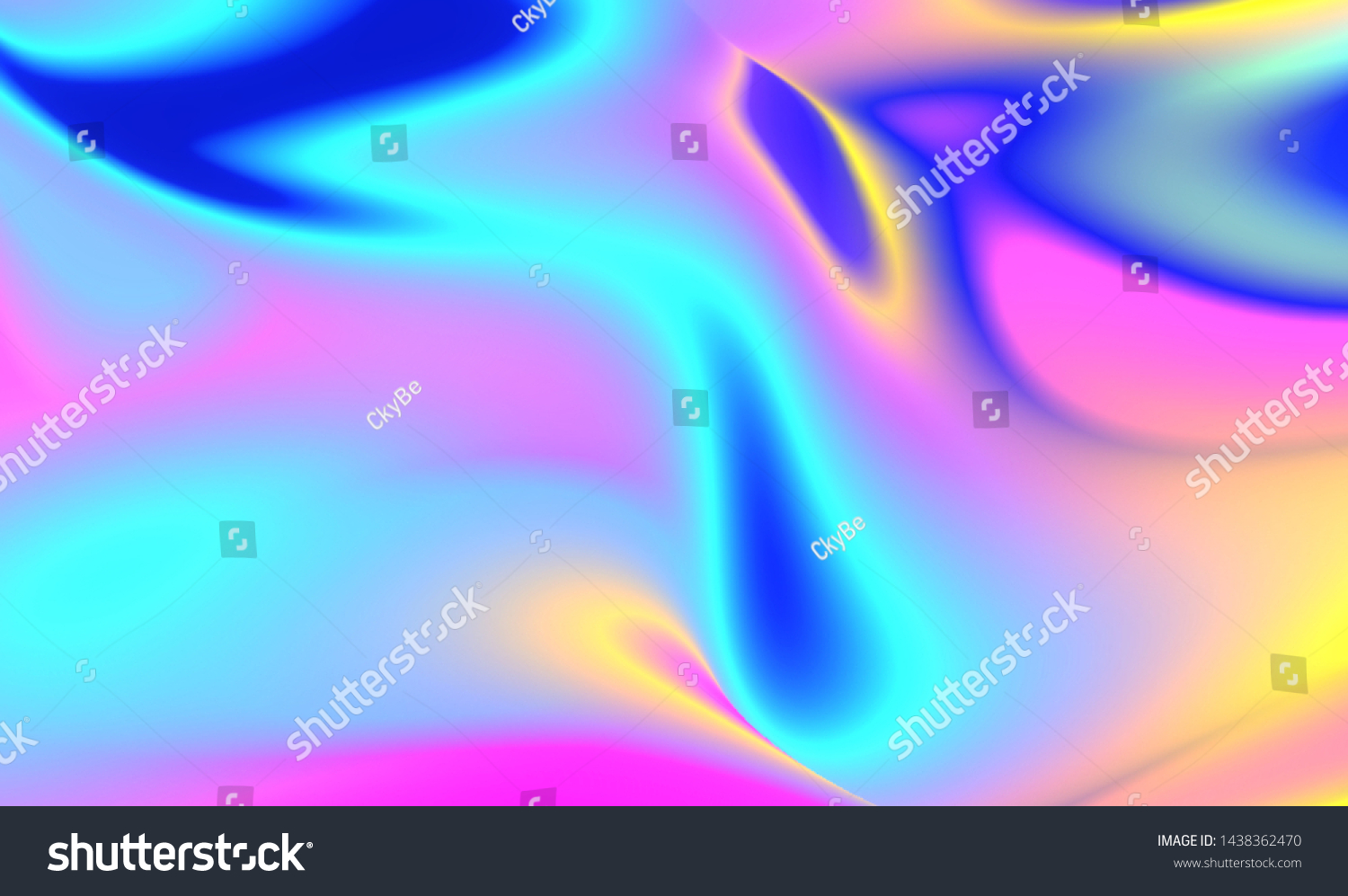 Liquid Chromatic Holographic Texture, Wrinkled Foil Background. Gas Fuel Rainbow. #1438362470