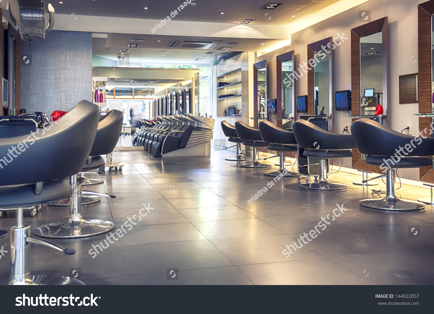interior of modern hair salon #144022057