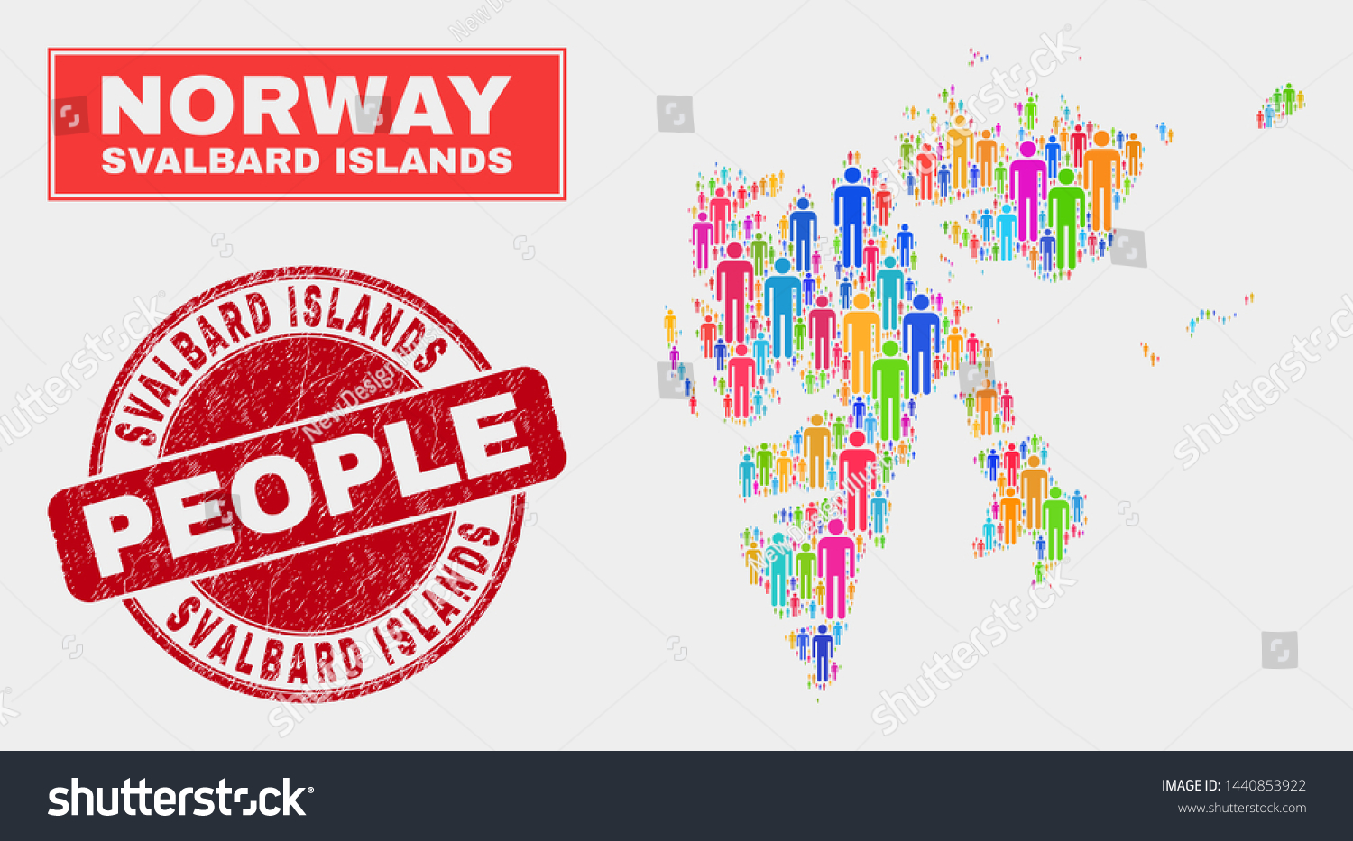 Demographic Svalbard Islands map abstraction. Royalty Free Stock